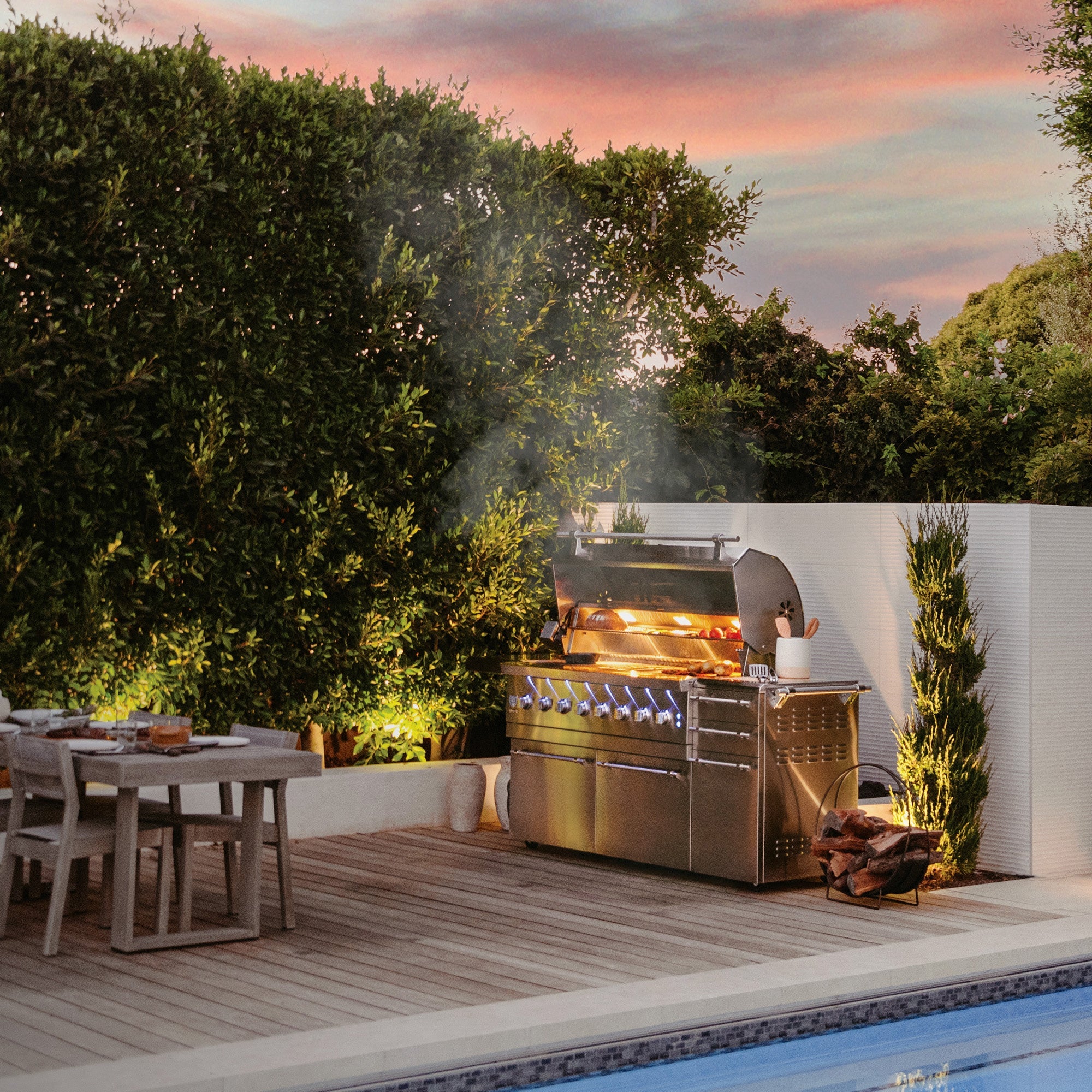 American Made Grills ENCFS54 Freestanding Encore - 54" Hybrid Grill
