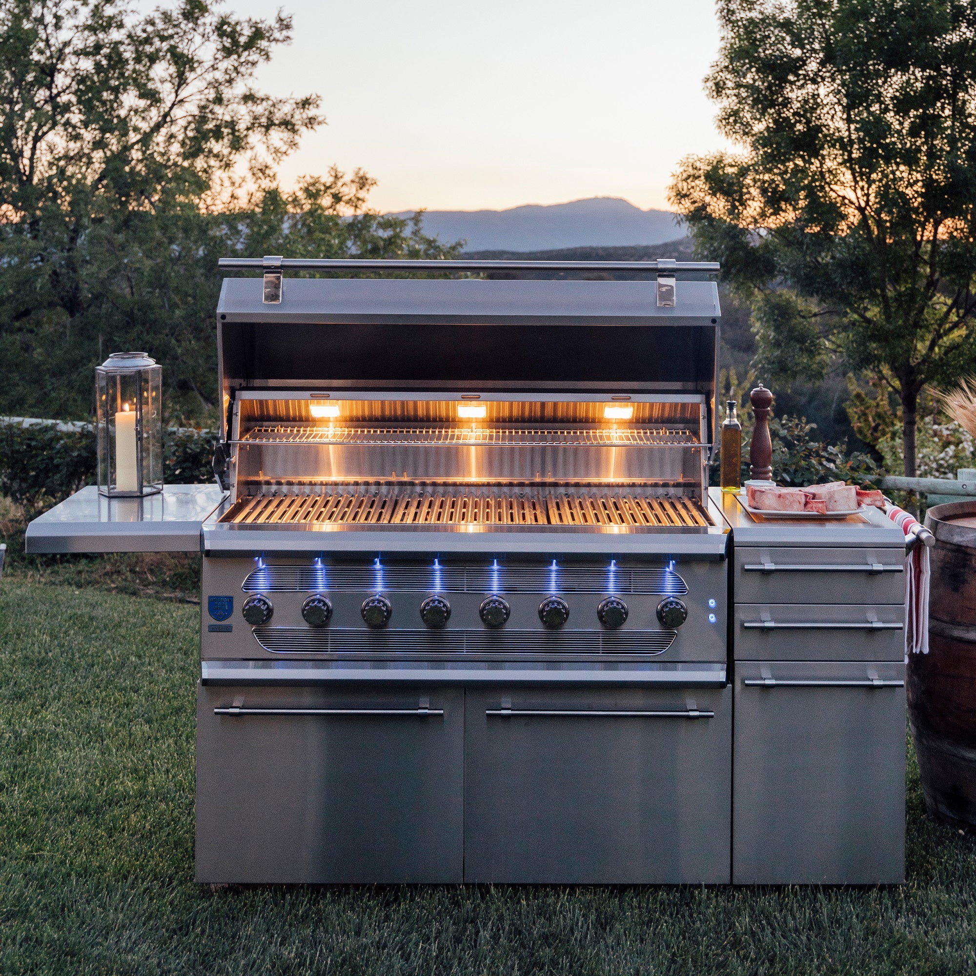 American Made Grills MUSFS54 Freestanding Muscle - 54" Hybrid Grill