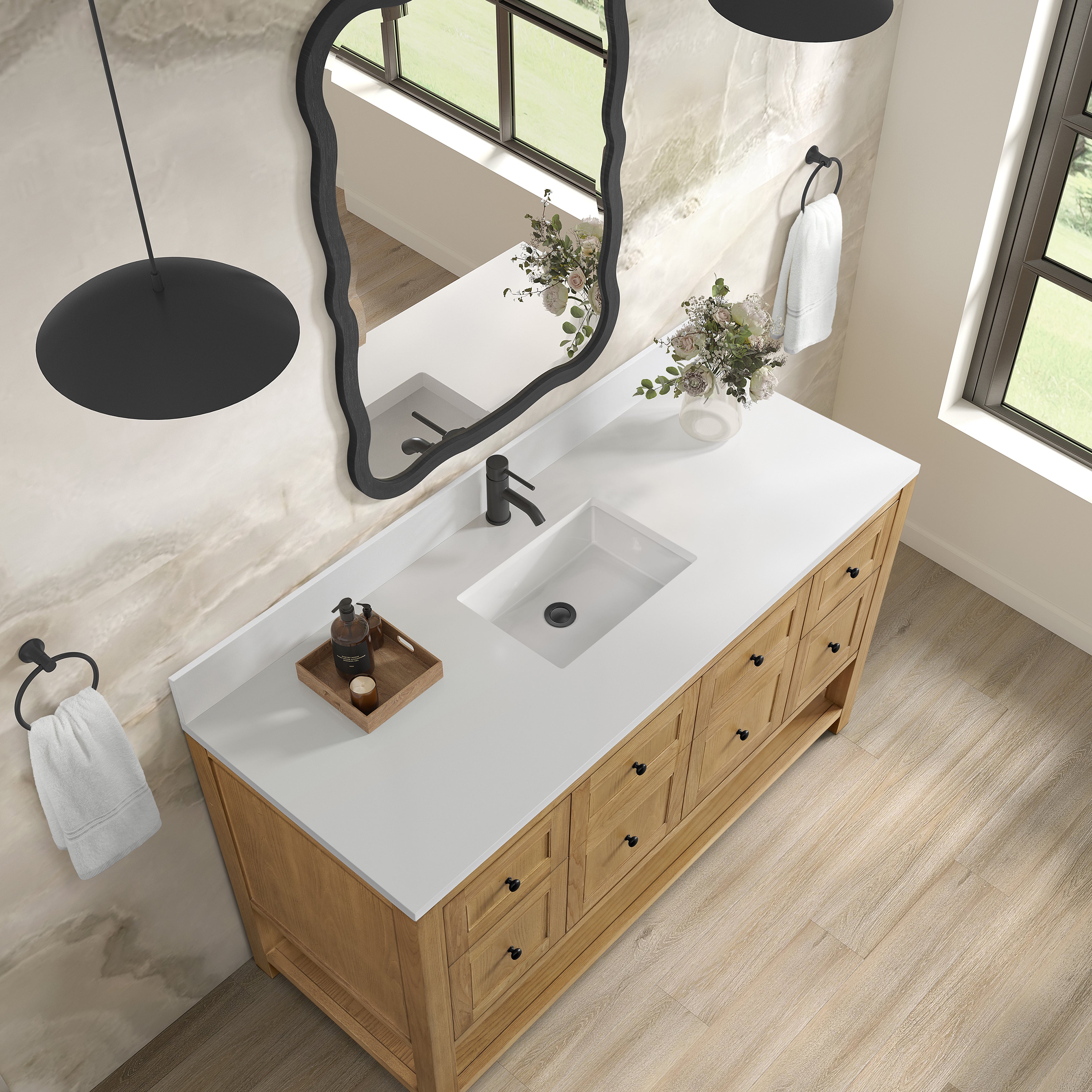 James Martin Breckenridge 60" Single Vanity in Light Natural Oak with 3cm Countertop
