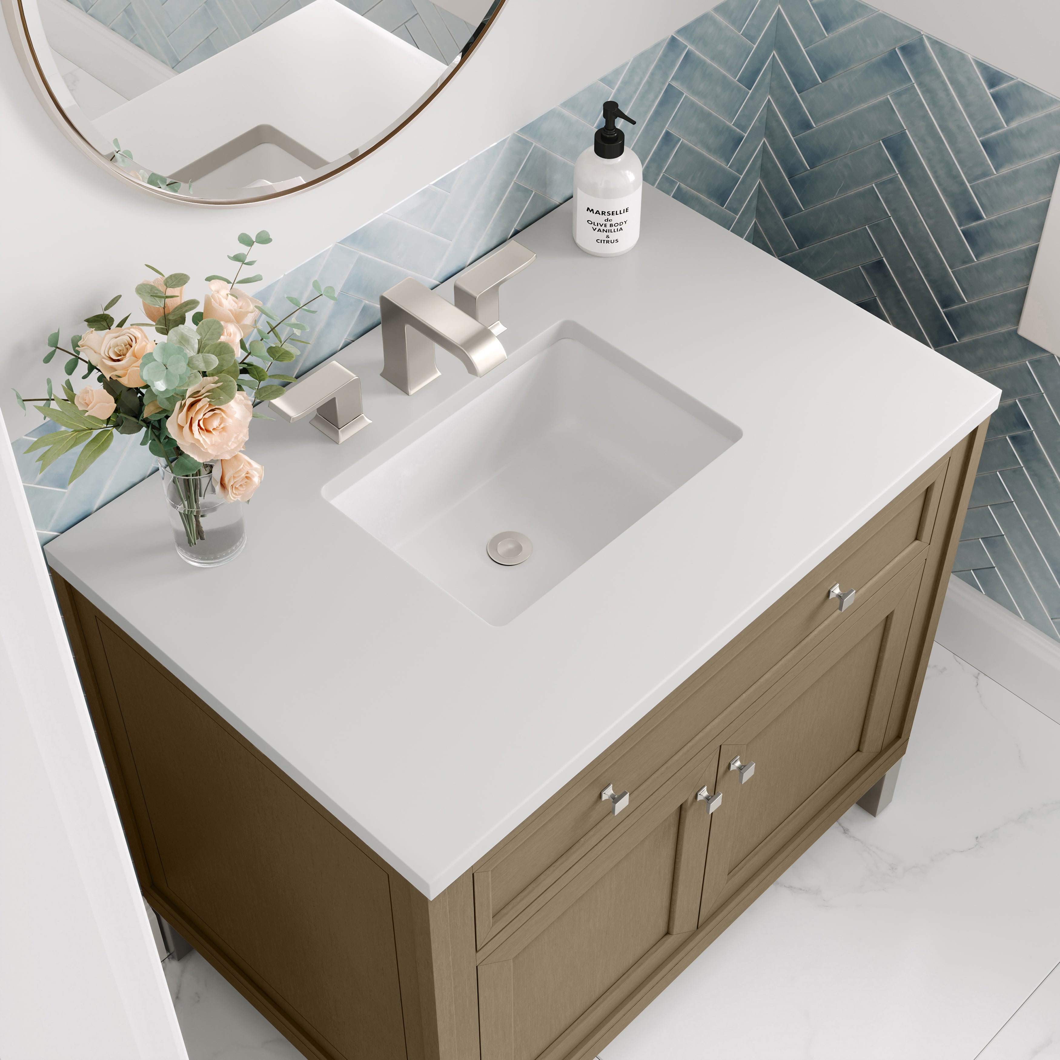 James Martin Chicago 36" Single Vanity in Walnut Whisper with 3cm Countertop