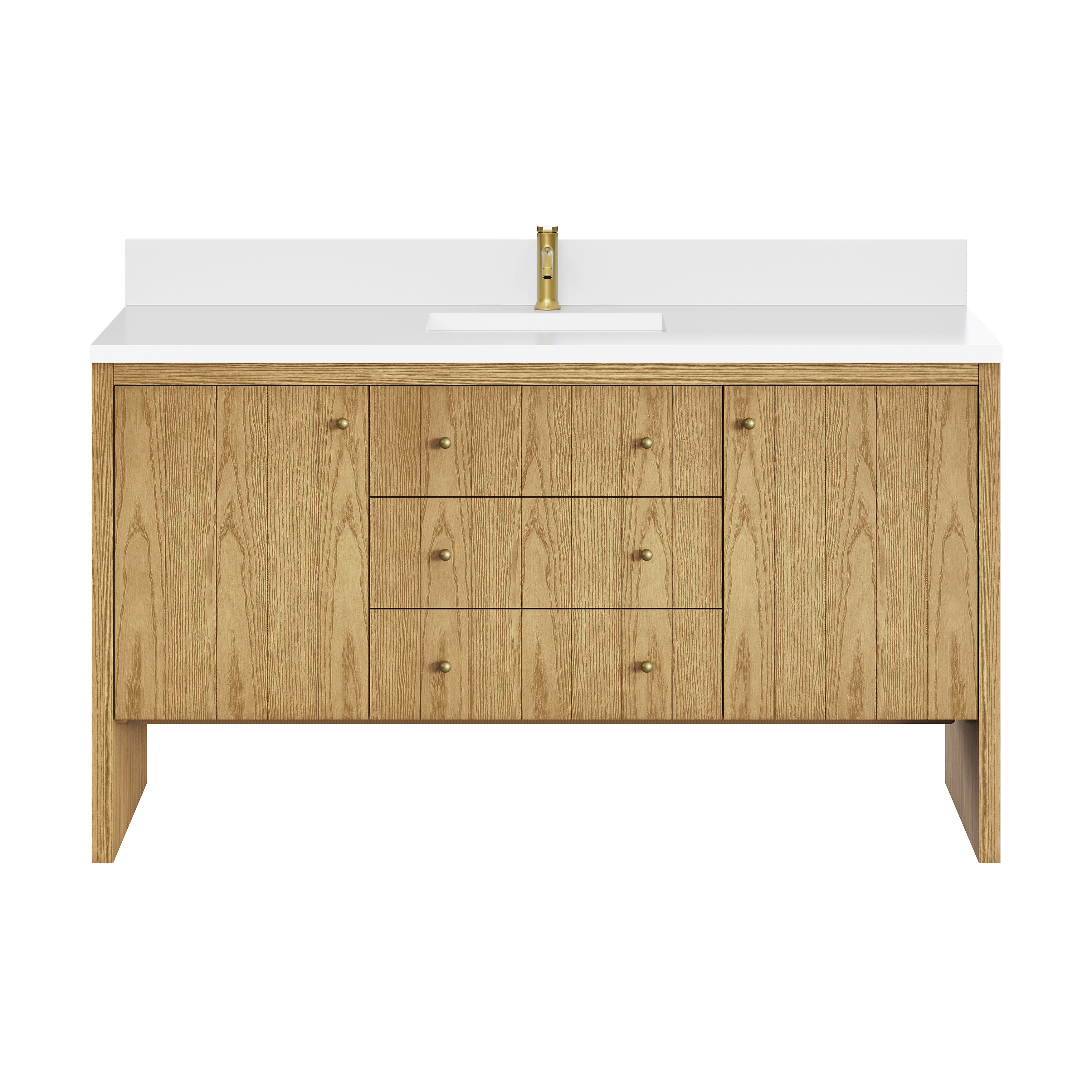 James Martin Hudson 60" Single Vanity in Light Natural Oak with 3cm Countertop