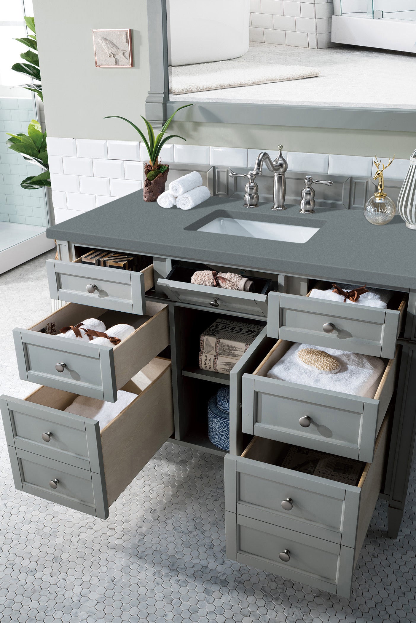James Martin Brittany 48" Single Vanity in Urban Gray with 3cm Countertop