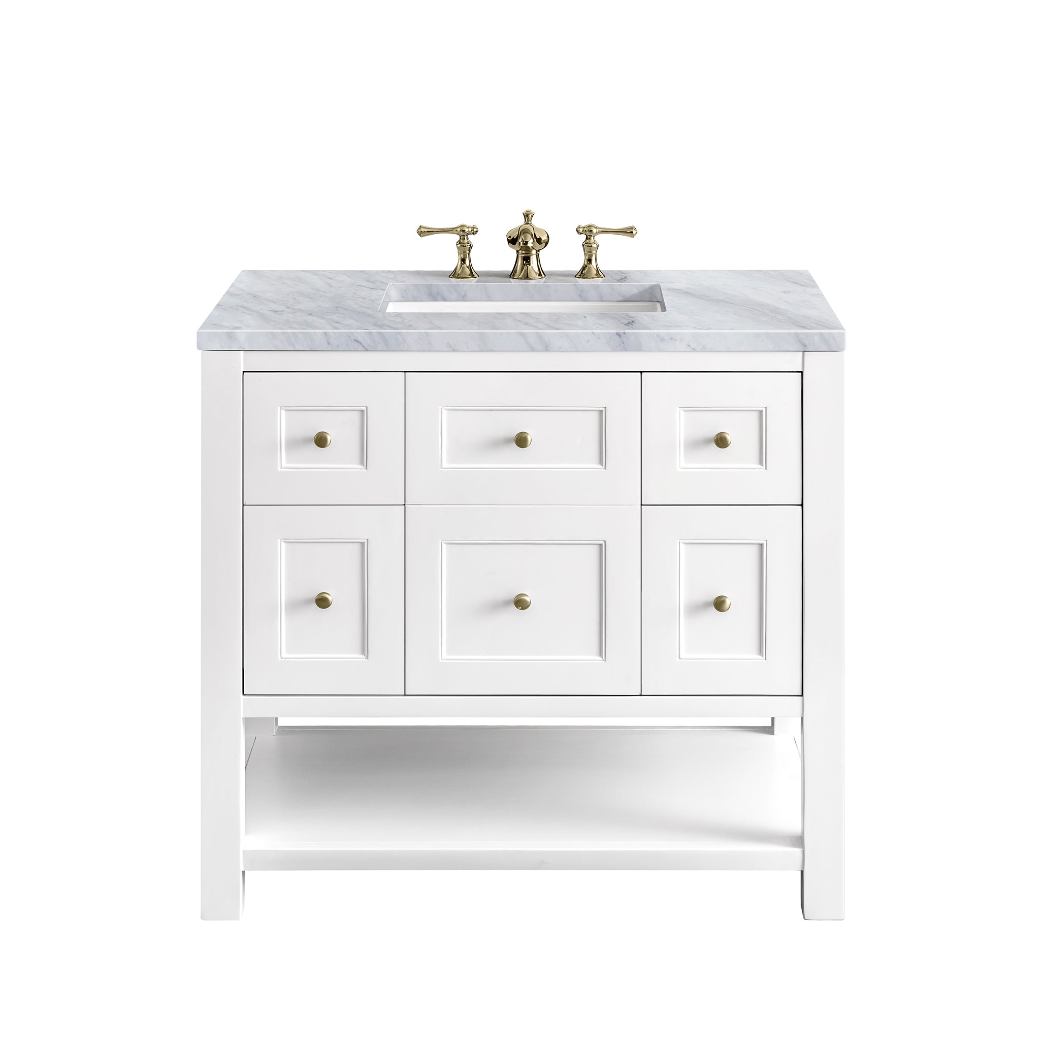 James Martin Breckenridge 36" Single Vanity in Bright White with 3cm Countertop