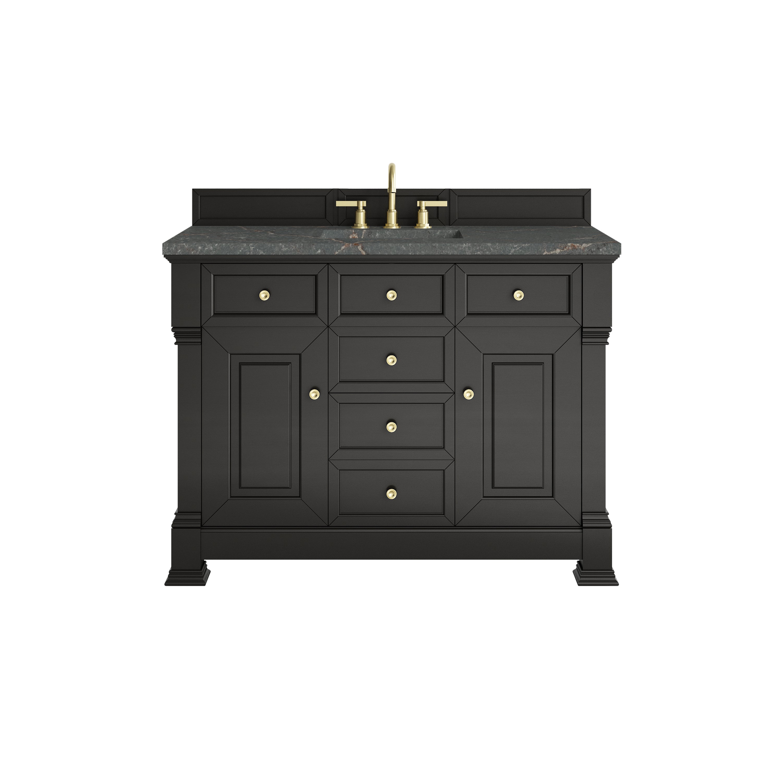 James Martin Brookfield 48" Single Vanity in Black Onyx with 3cm Countertop