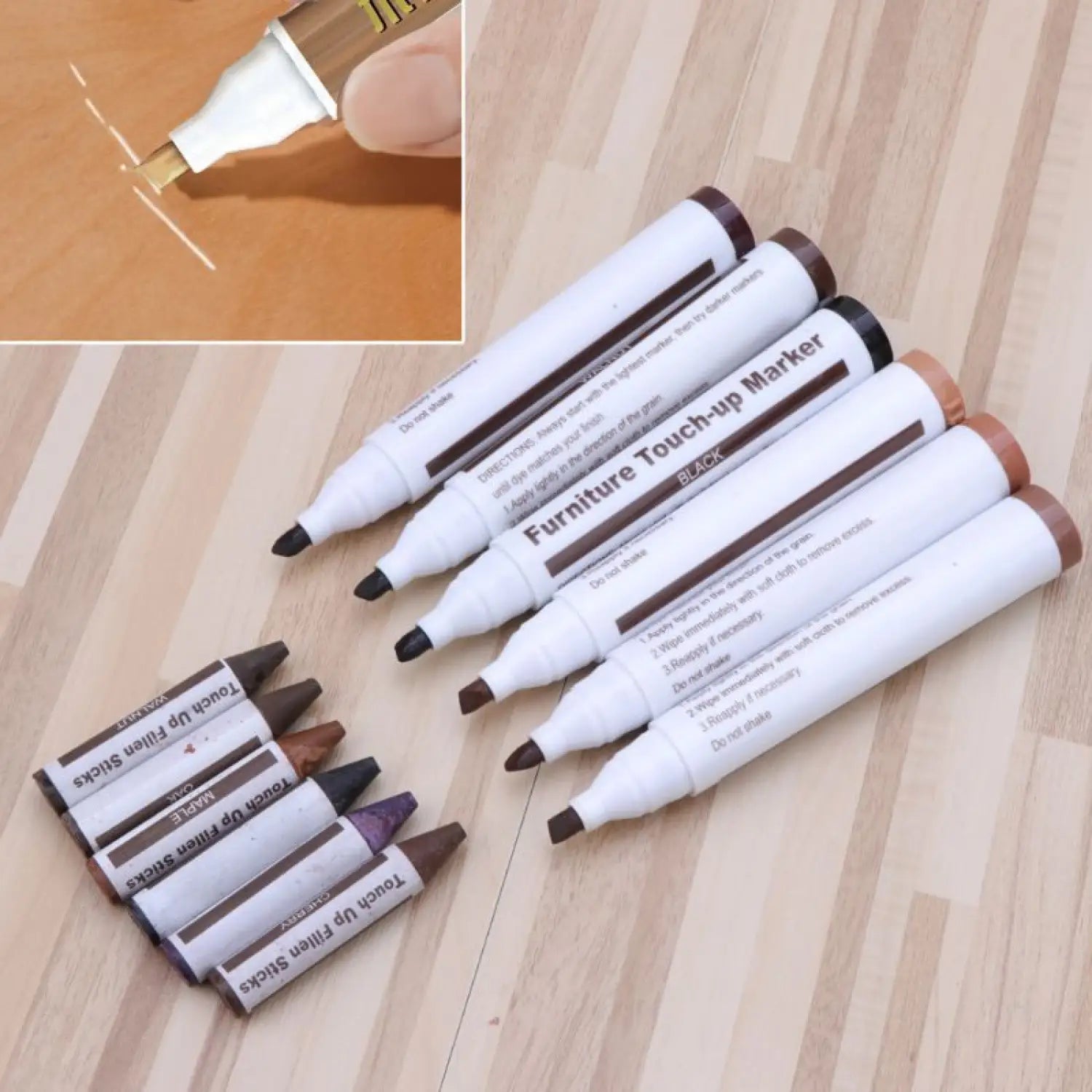 Furniture Pen for Repairing Scratches and Touch Ups on Wood Surfaces