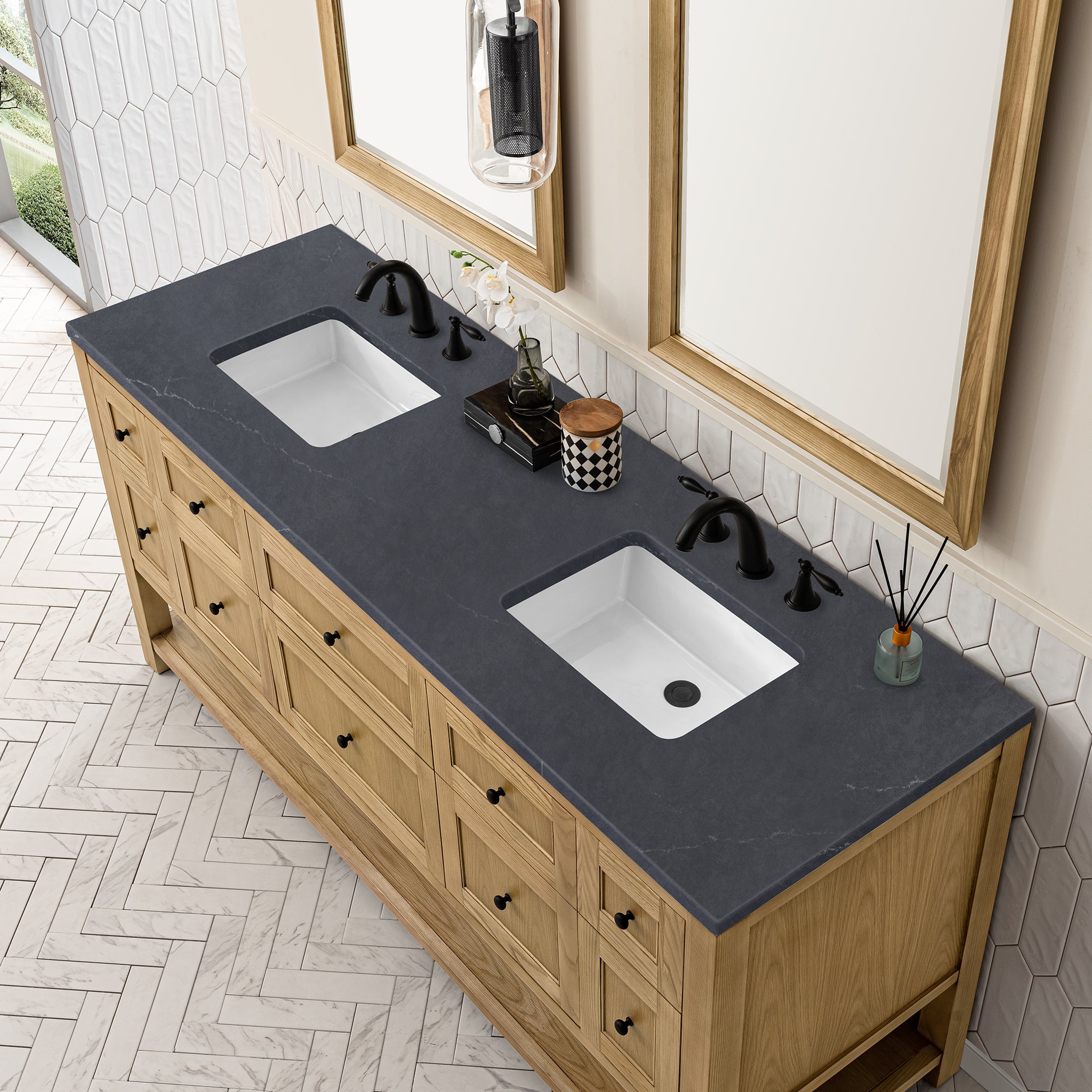 James Martin Breckenridge 72" Double Vanity in Light Natural Oak with 3cm Countertop