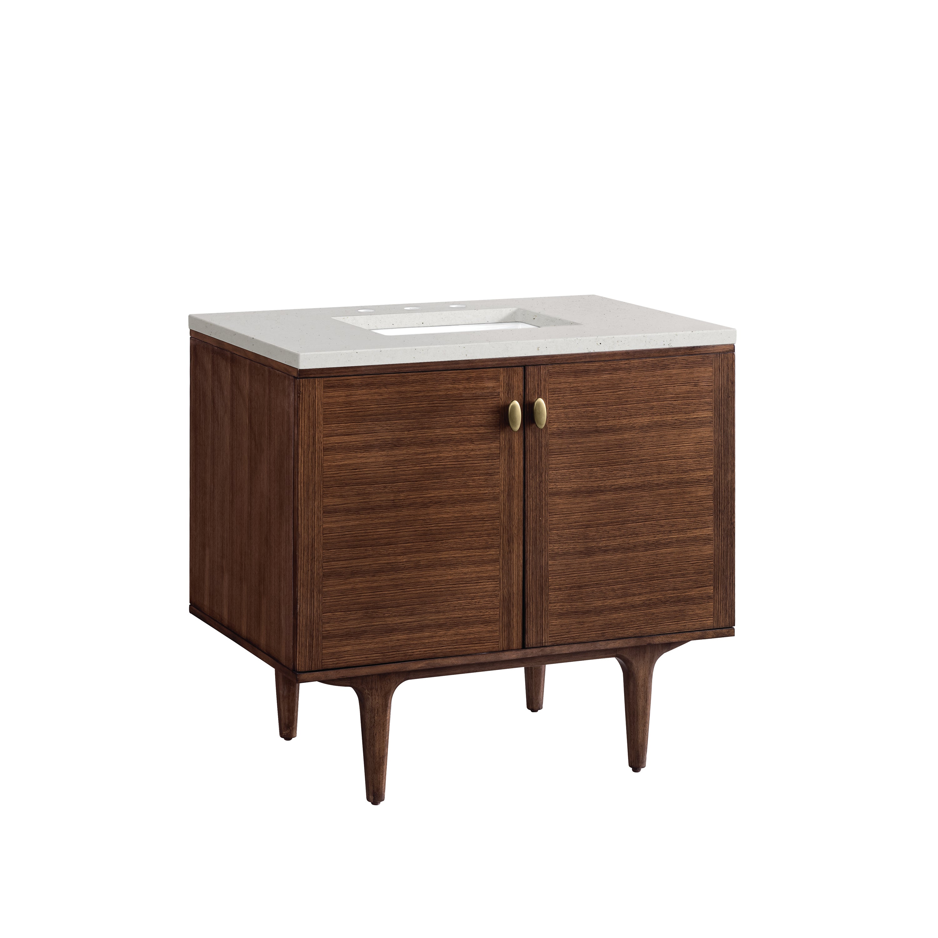 James Martin Amberly 36" Single Vanity in Mid-Century Walnut with 3cm Countertop