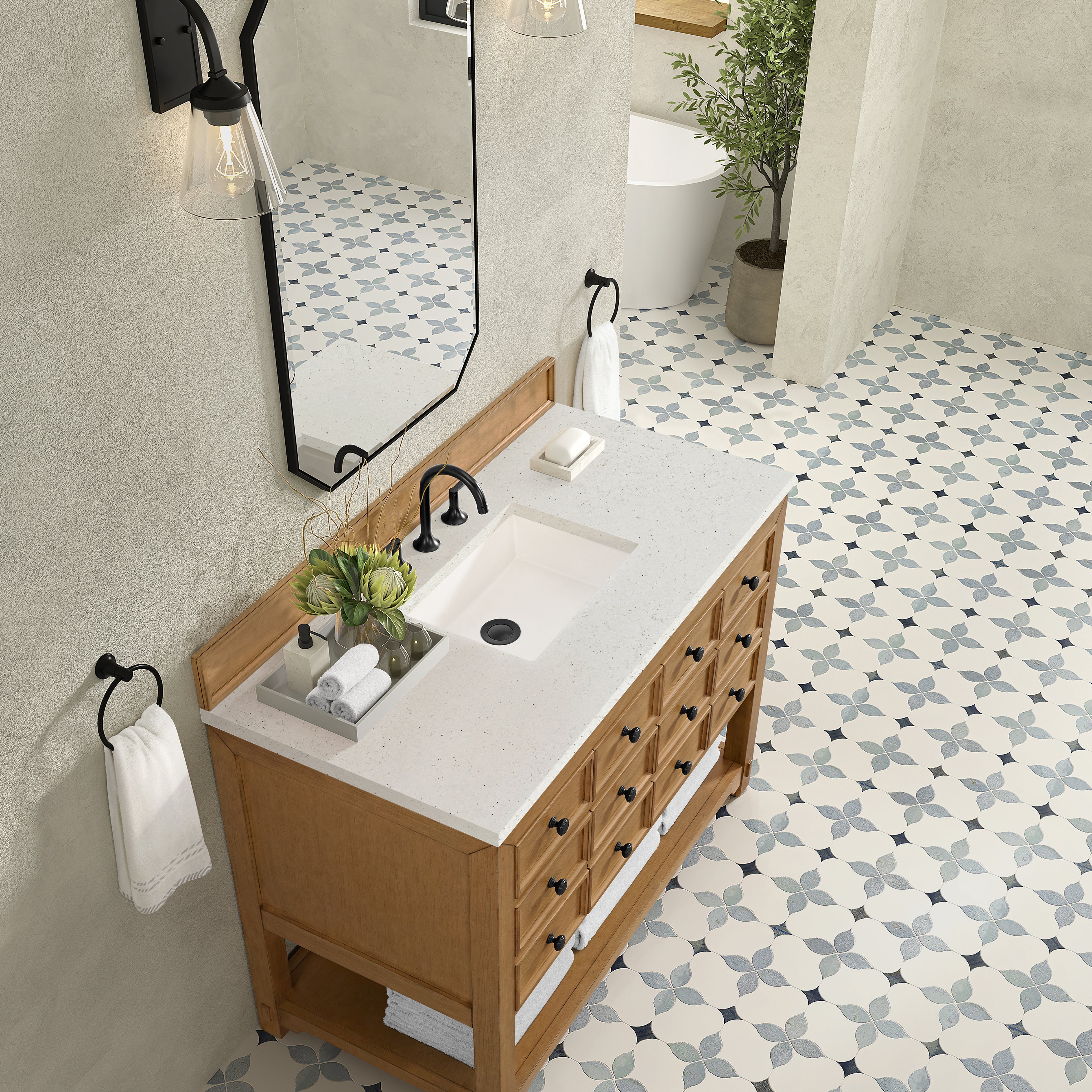 James Martin Malibu 48" Single Vanity in Amber Birch with 3cm Countertop