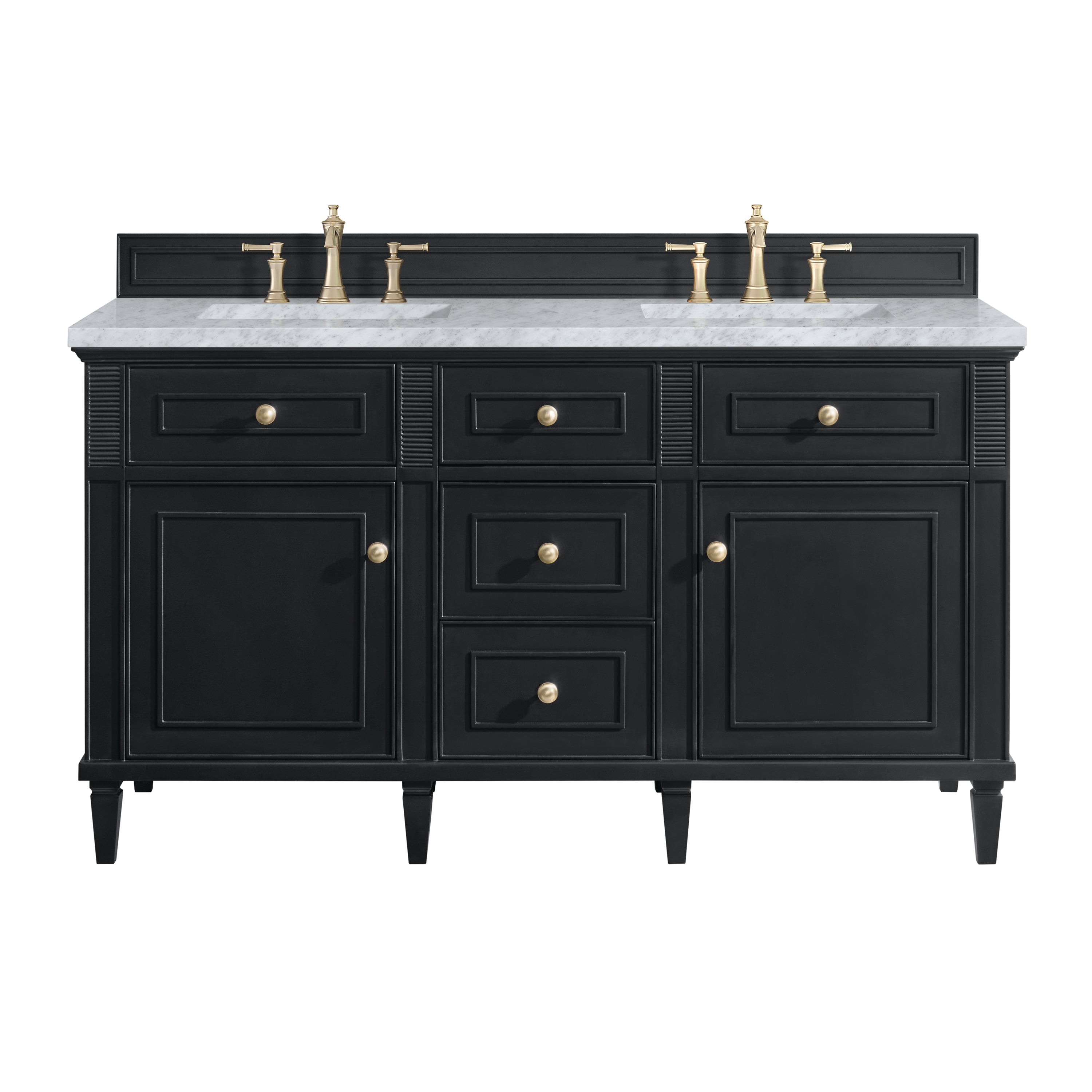 James Martin Lorelai 60" Double Vanity in Black Onyx with 3cm Countertop