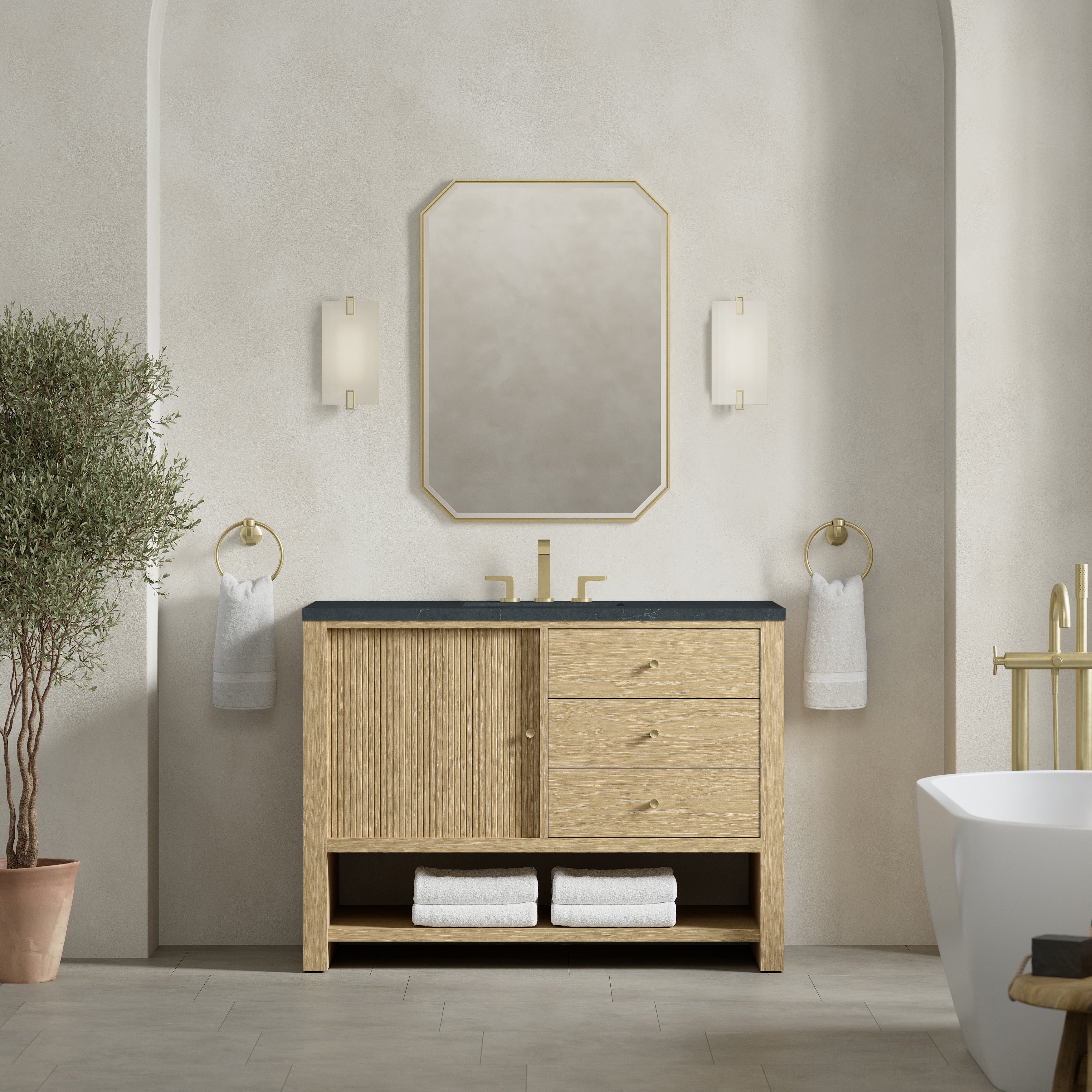 James Martin Marigot 48" Single Vanity in Sunwashed Oak with 3cm Countertop