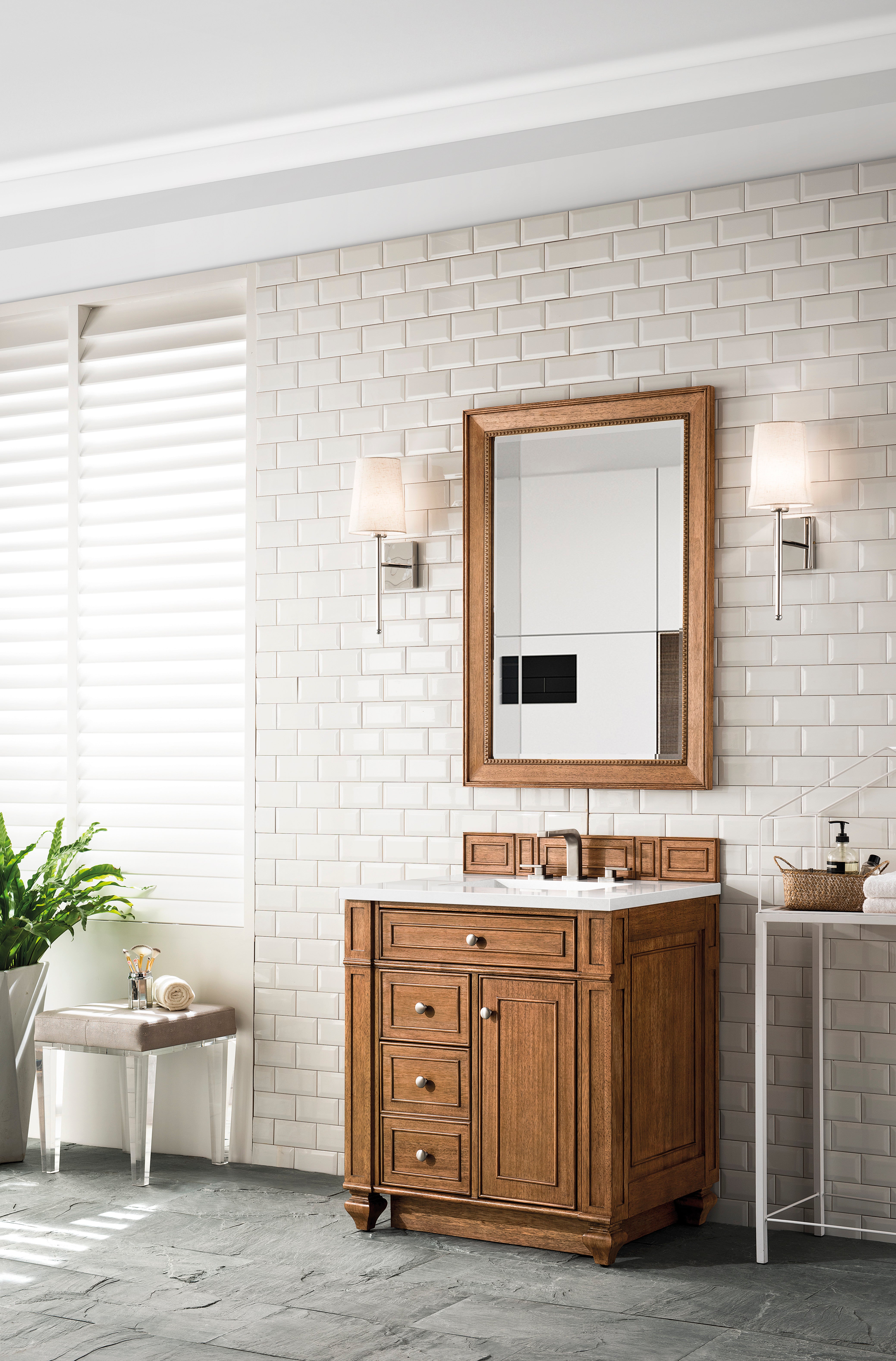 James Martin Bristol 30" Single Vanity in Saddle Brown with 3cm Countertop