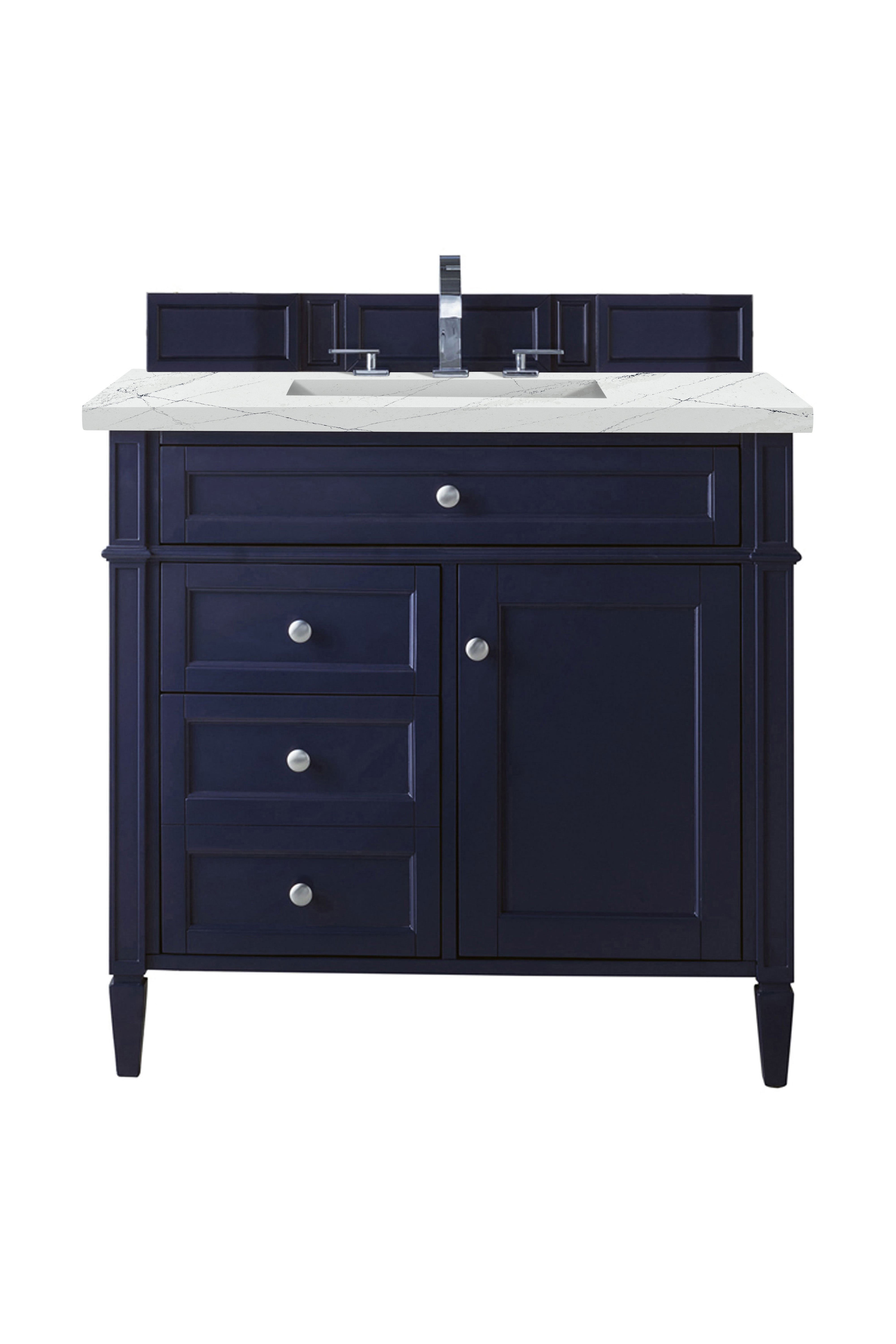 James Martin Brittany 36" Single Vanity in Victory Bleu with 3cm Countertop