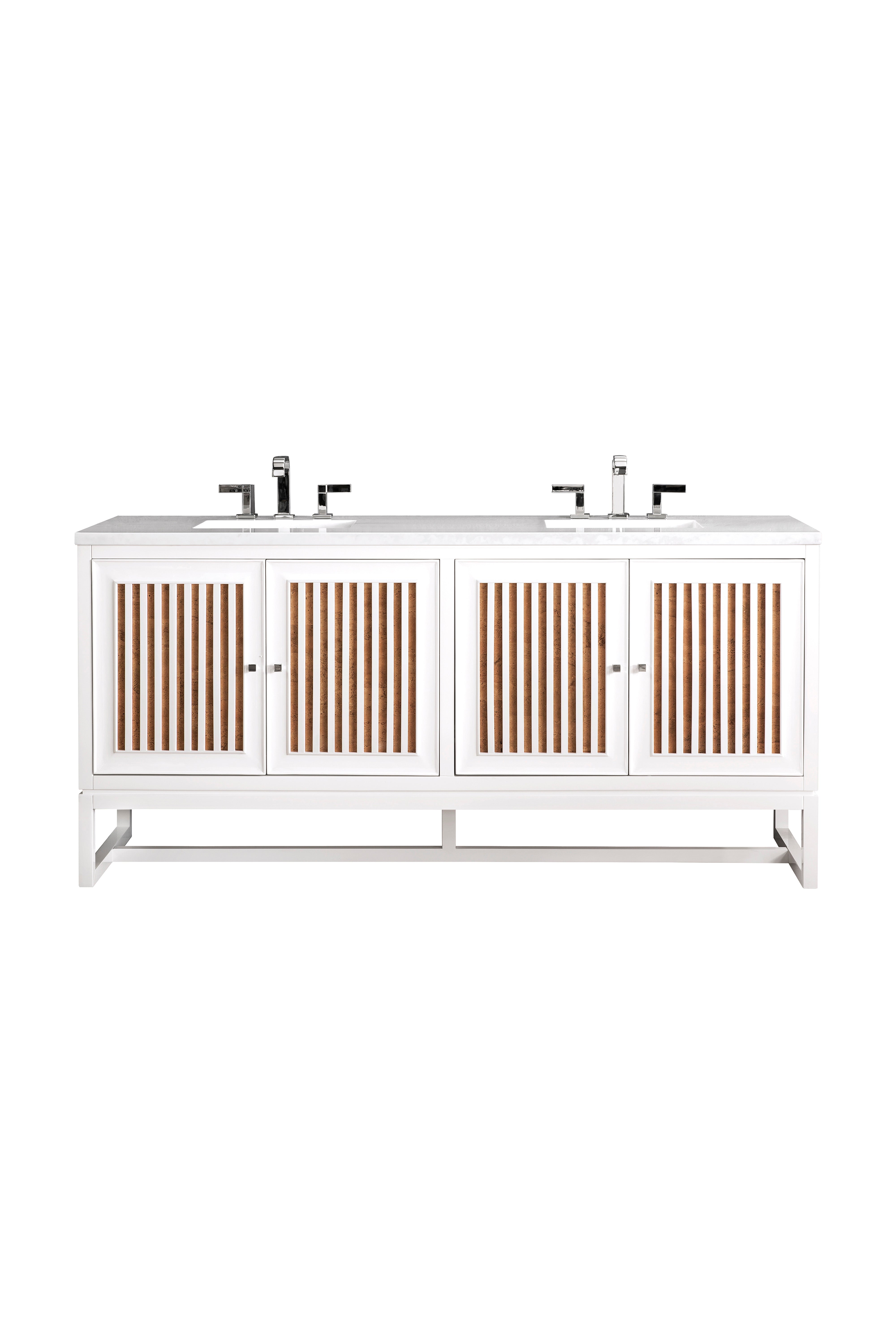 James Martin Athens 72" Double Vanity in Glossy White with 3cm Countertop