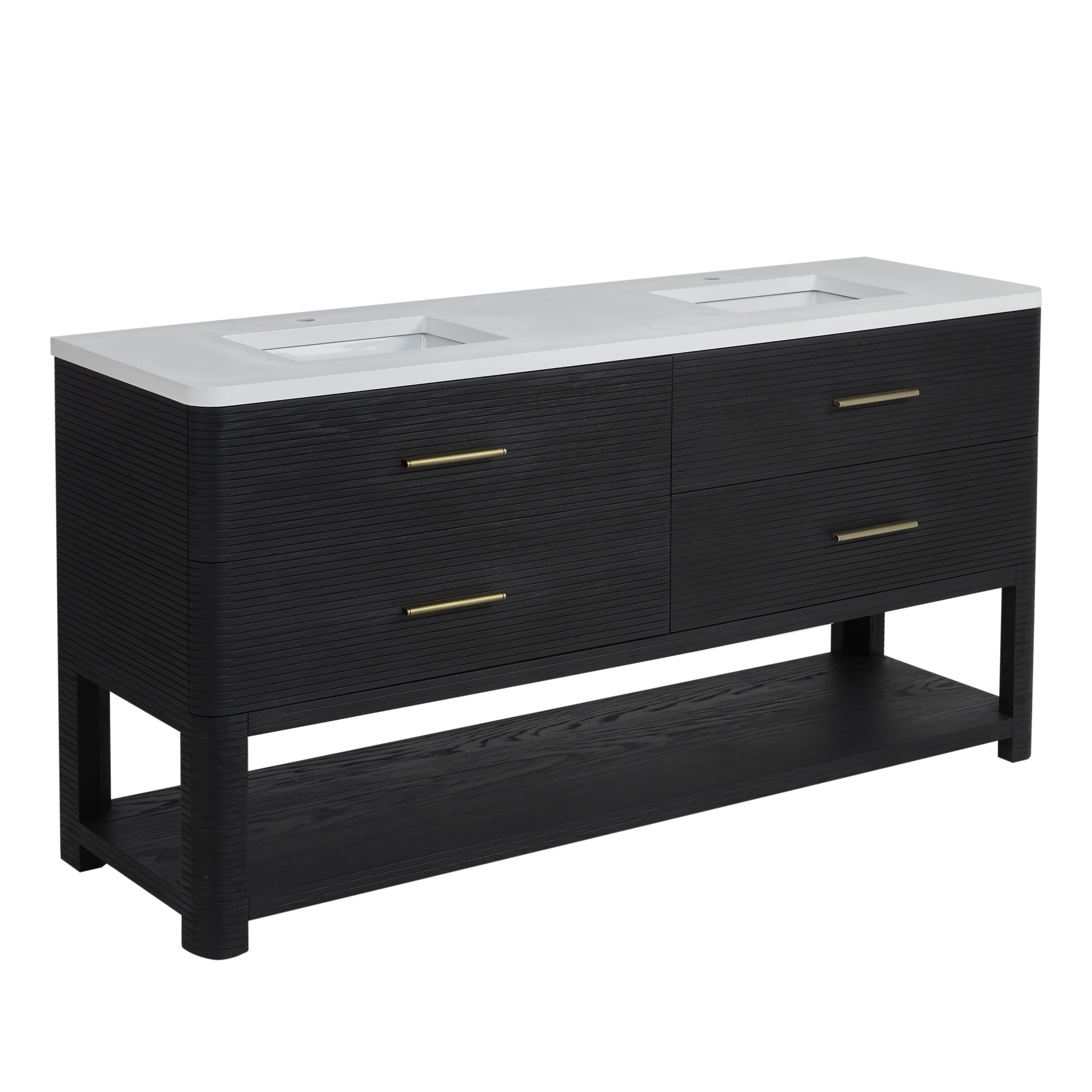 James Martin Lucian 72" Double Vanity in Carbon Oak with 3cm Countertop