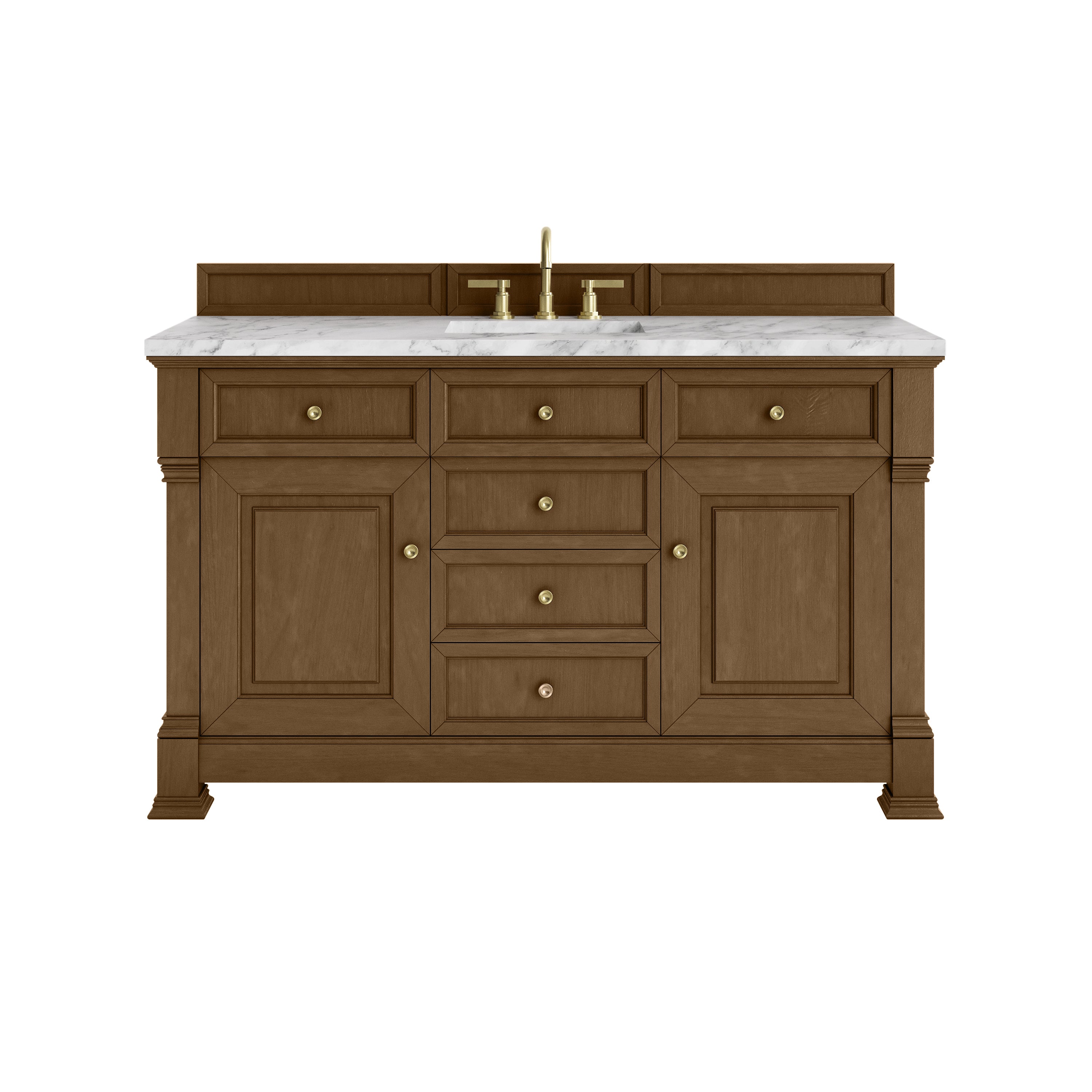James Martin Brookfield 60" Single Vanity in Honey Oak with 3cm Countertop