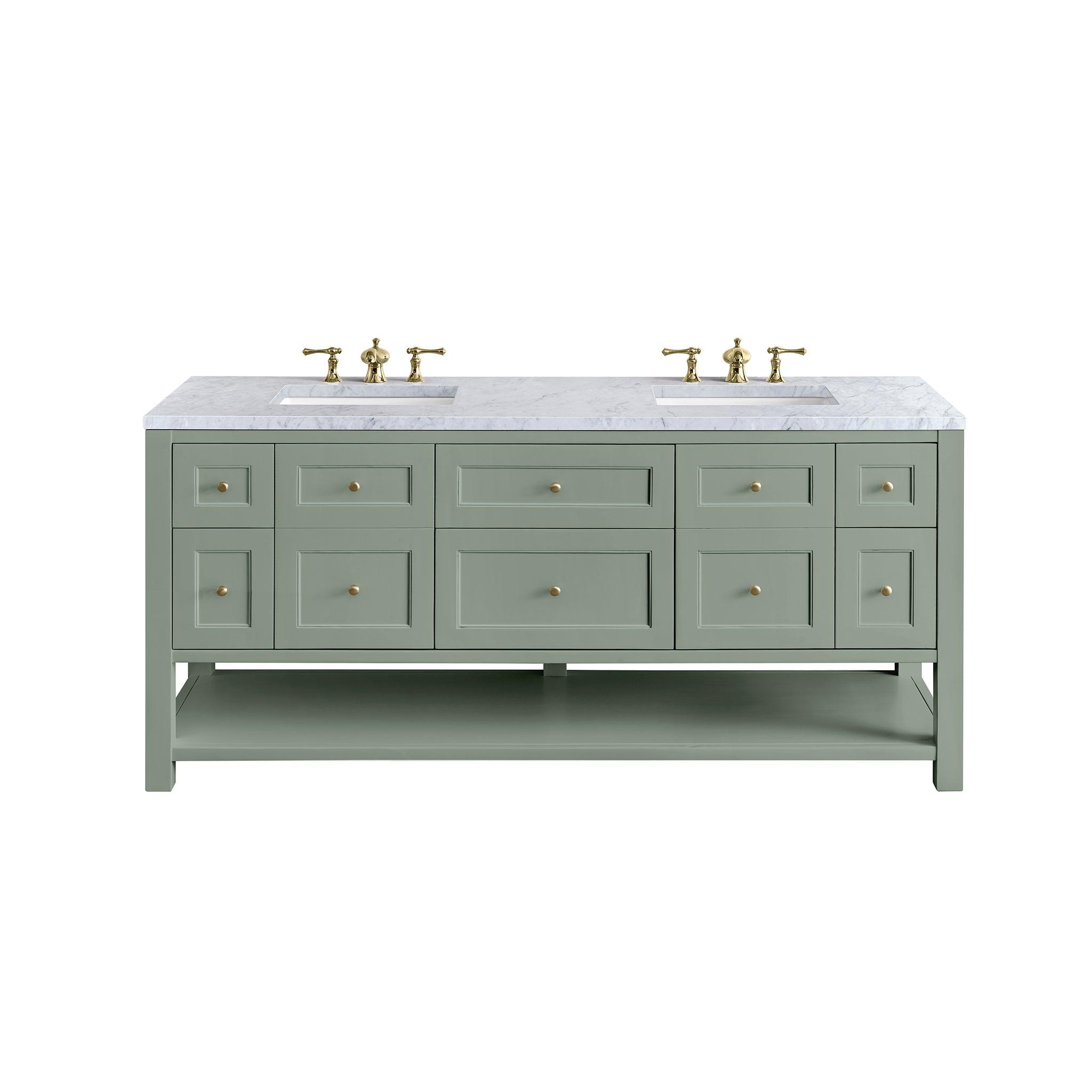 James Martin Breckenridge 72" Double Vanity in Smokey Celadon with 3cm Countertop