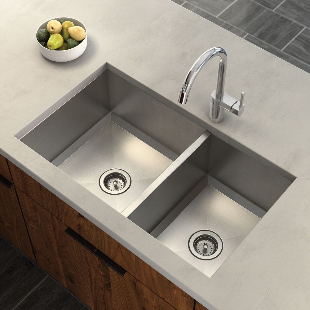 Prep 34" Undermount Double Bowl Sink