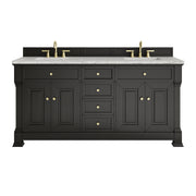 James Martin Brookfield 72" Double Vanity in Black Onyx with 3cm Countertop and FreePower Wireless Charger