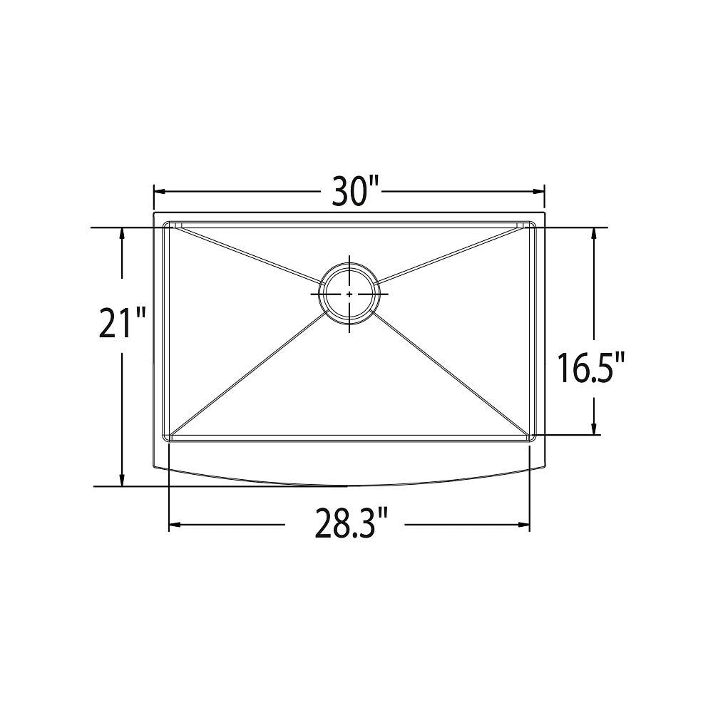 Prep 30" Undermount Apron Front Single Bowl Sink