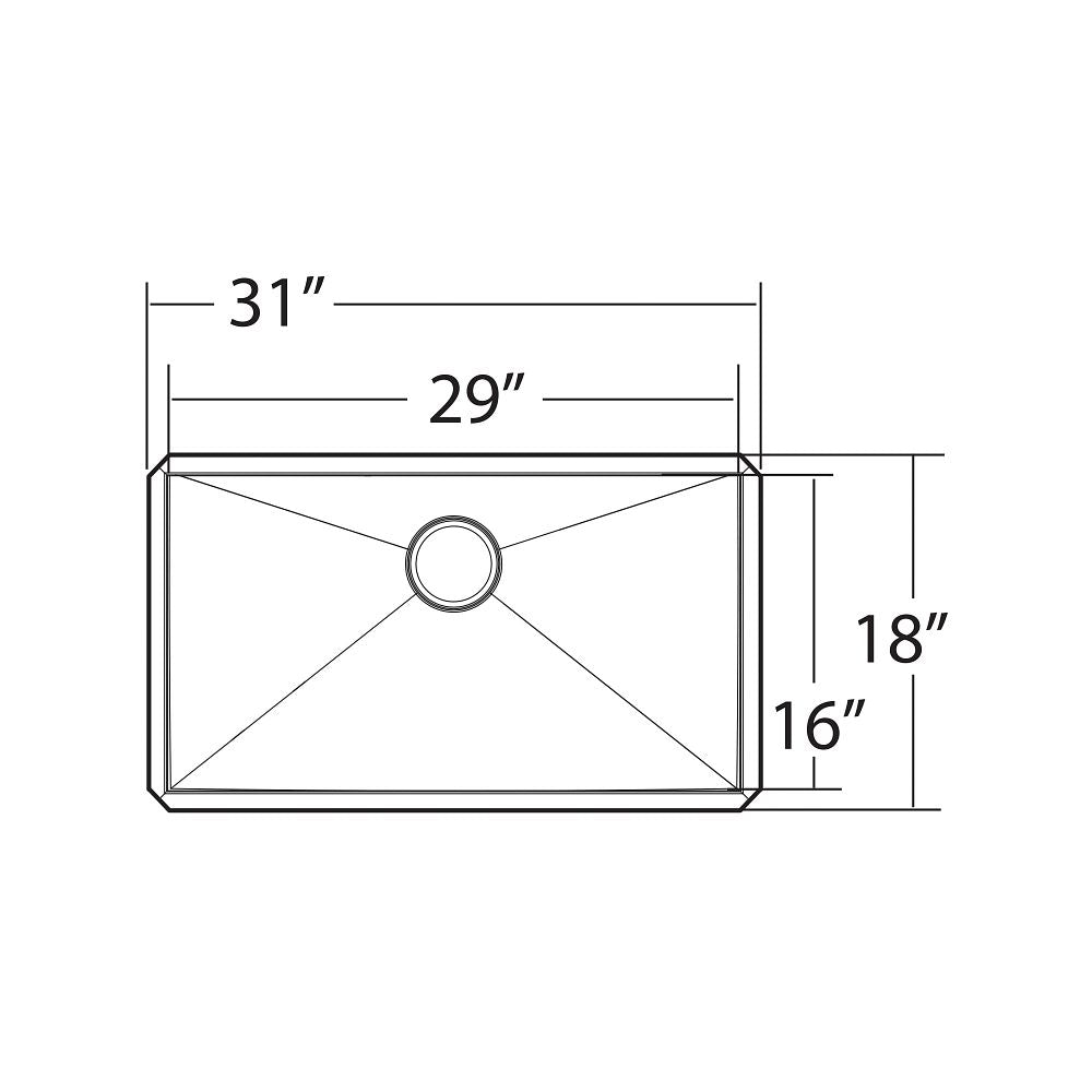 Prep 31" Undermount Single Bowl Sink