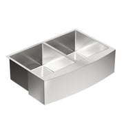 Prep 30" Stainless Steel Undermount Apron Front Double Bowl Sink