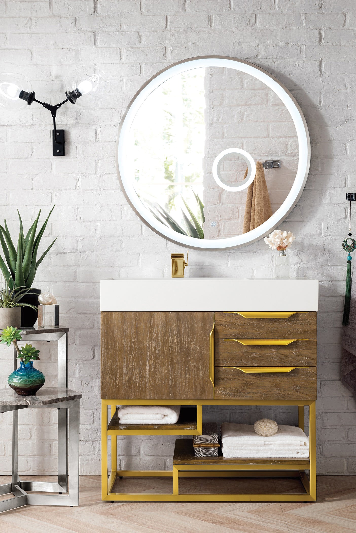 James Martin Columbia 36" Freestanding Single Vanity with Mineral Composite Stone Countertop