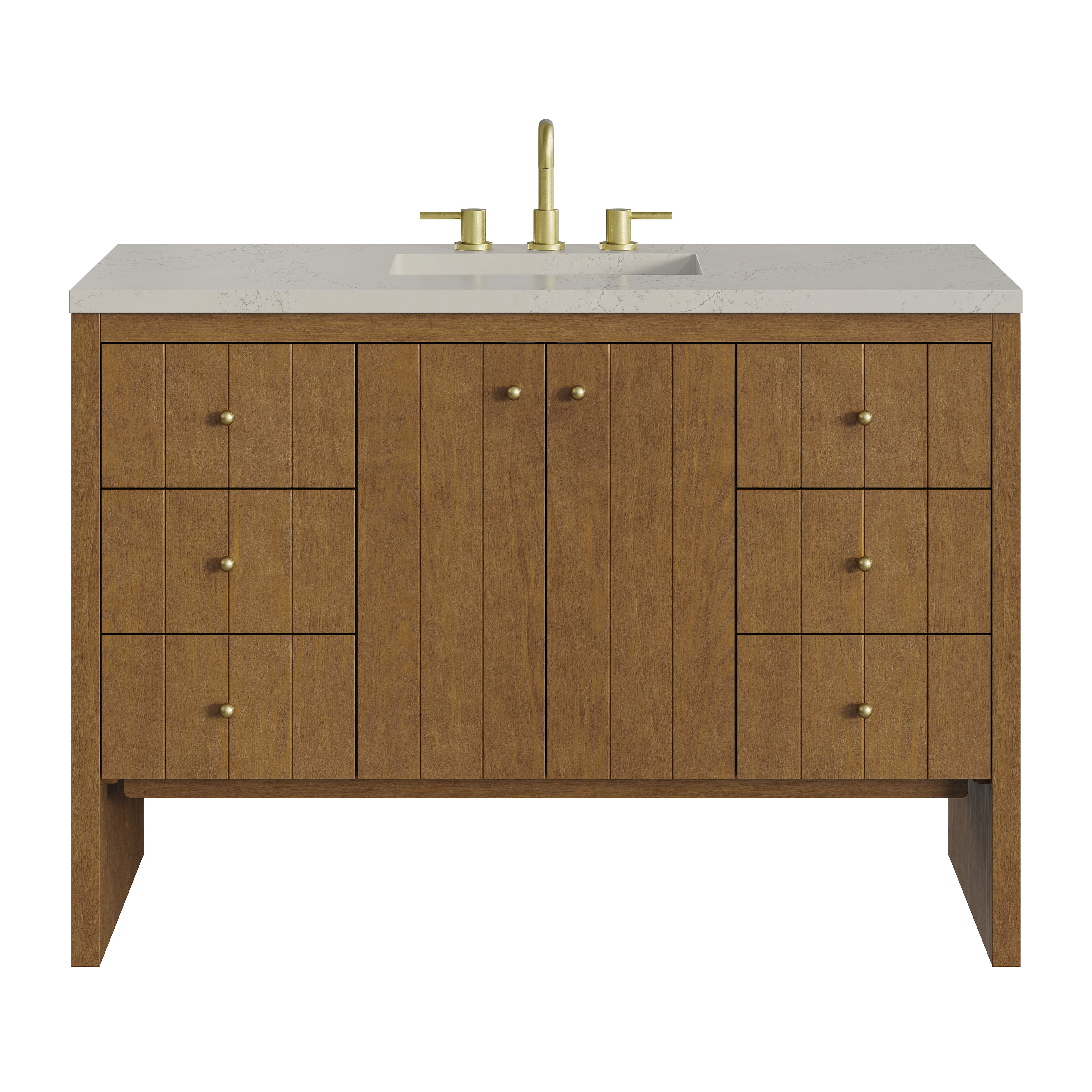 James Martin Hudson 48" Single Vanity in Honey Oak with 3cm Countertop