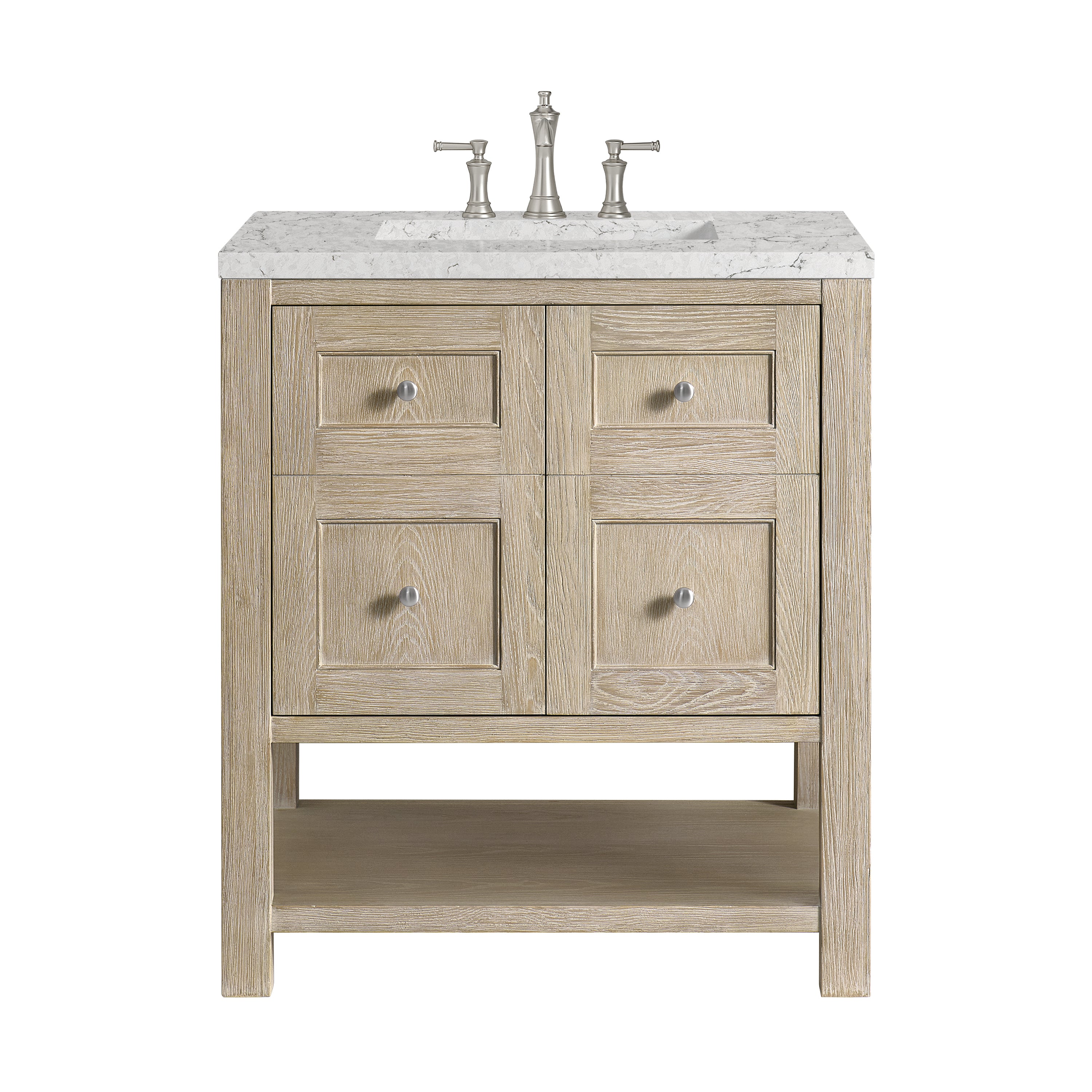 James Martin Breckenridge 30" Single Vanity in Whitewashed Oak with 3cm Countertop