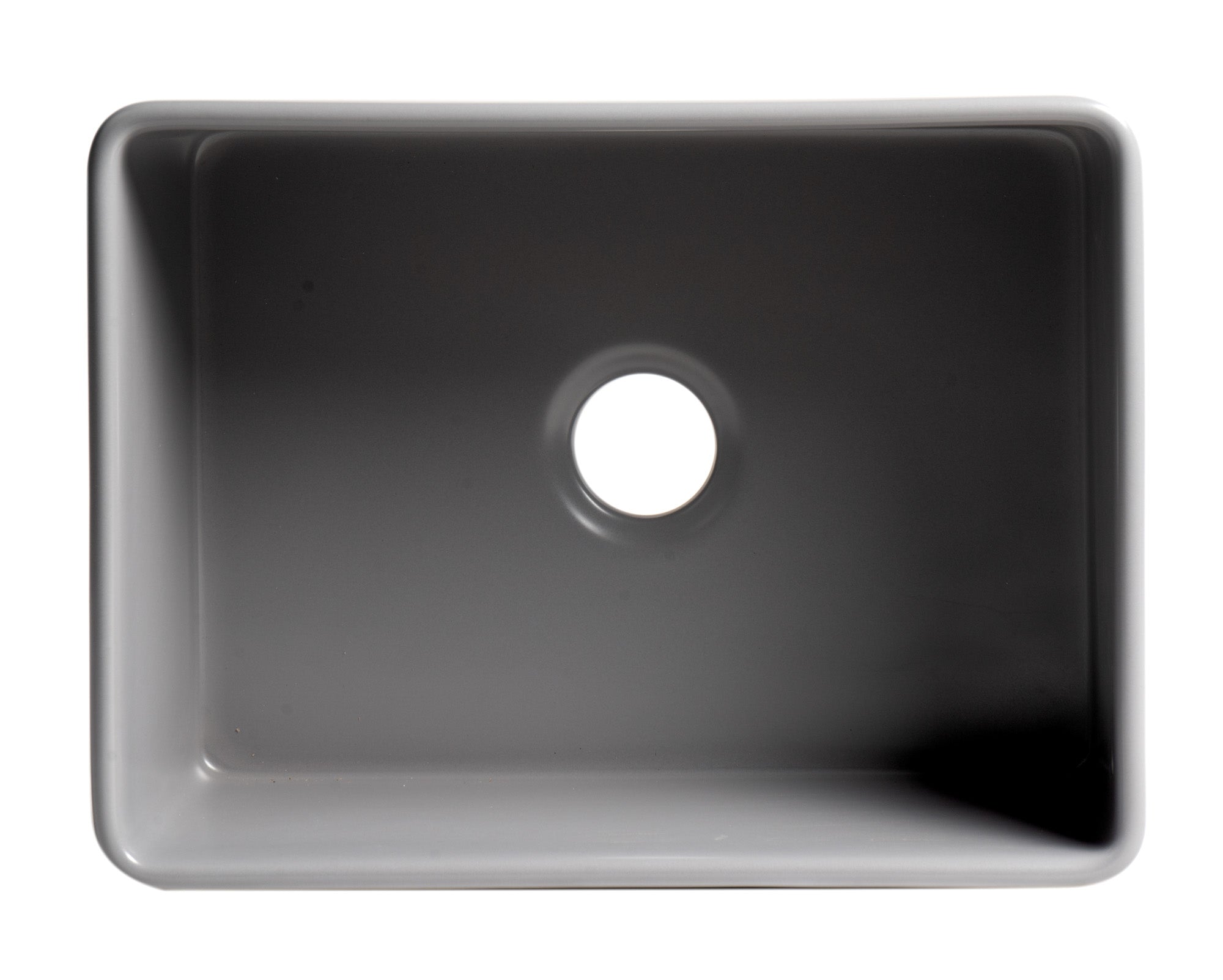 ALFI brand ABF2418 Smooth Apron 24" x 18" Single Bowl Fireclay Farm Sink