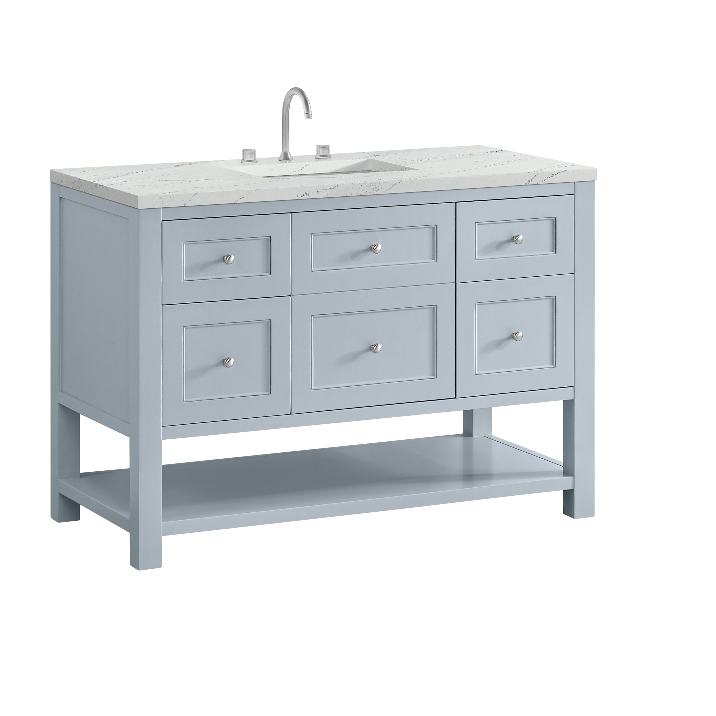 James Martin Breckenridge 48" Single Vanity in Serenity Blue with 3cm Countertop
