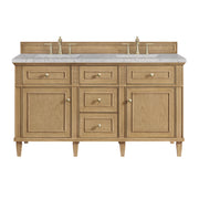 James Martin Lorelai 60" Double Vanity in Light Natural Oak with 3cm Countertop and FreePower Wireless Charger