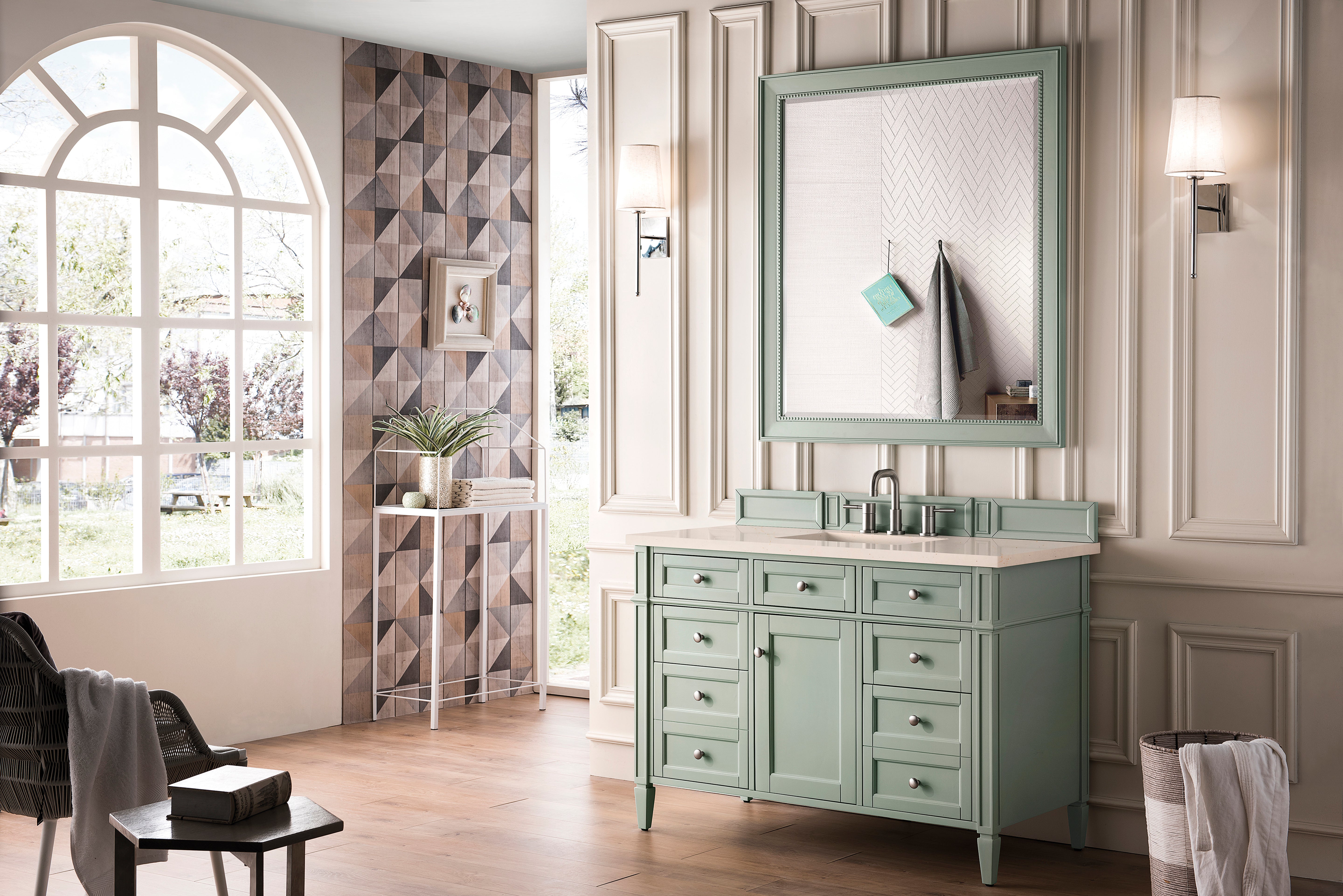 James Martin Brittany 48" Single Vanity in Sage Green with 3cm Countertop