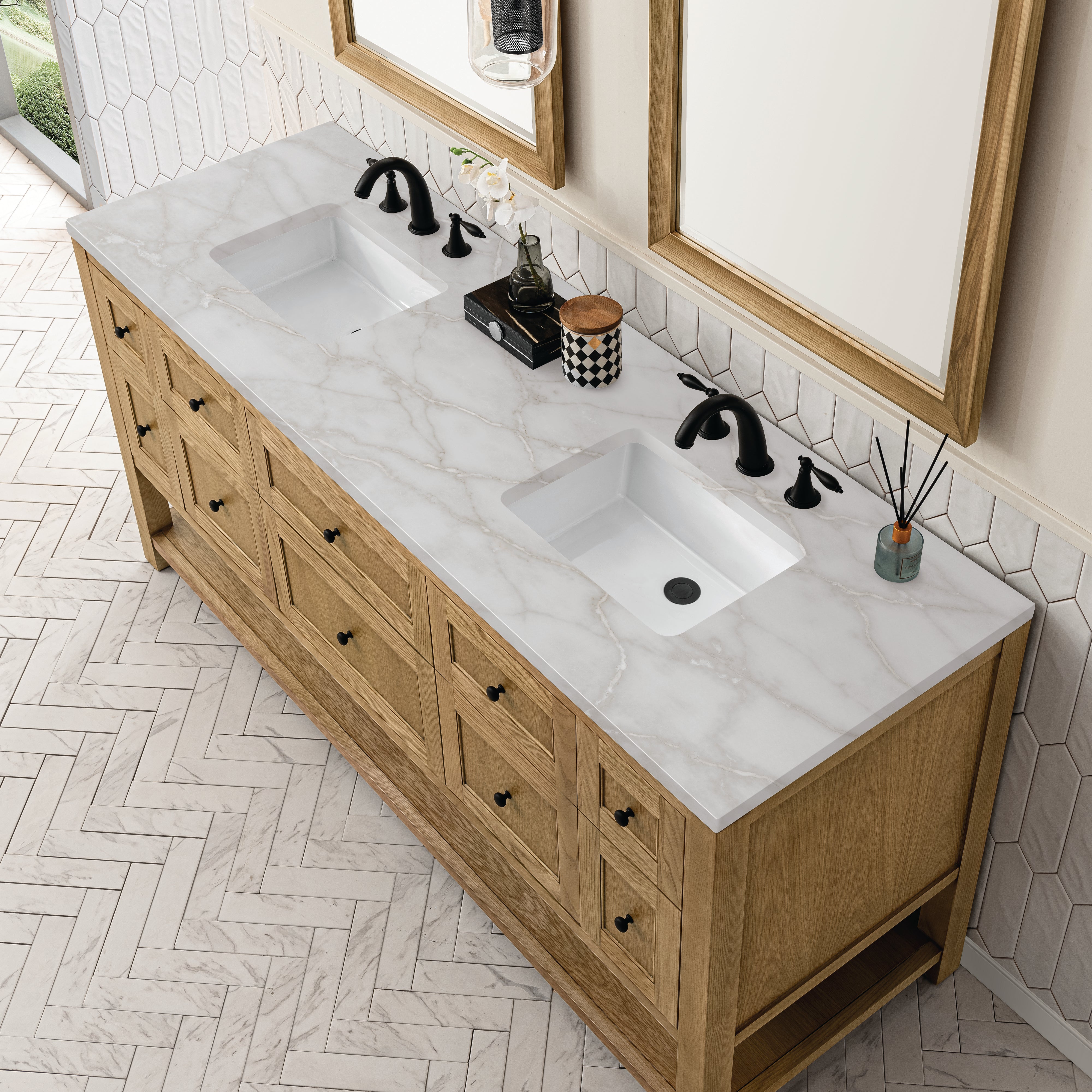 James Martin Breckenridge 72" Double Vanity in Light Natural Oak with 3cm Countertop