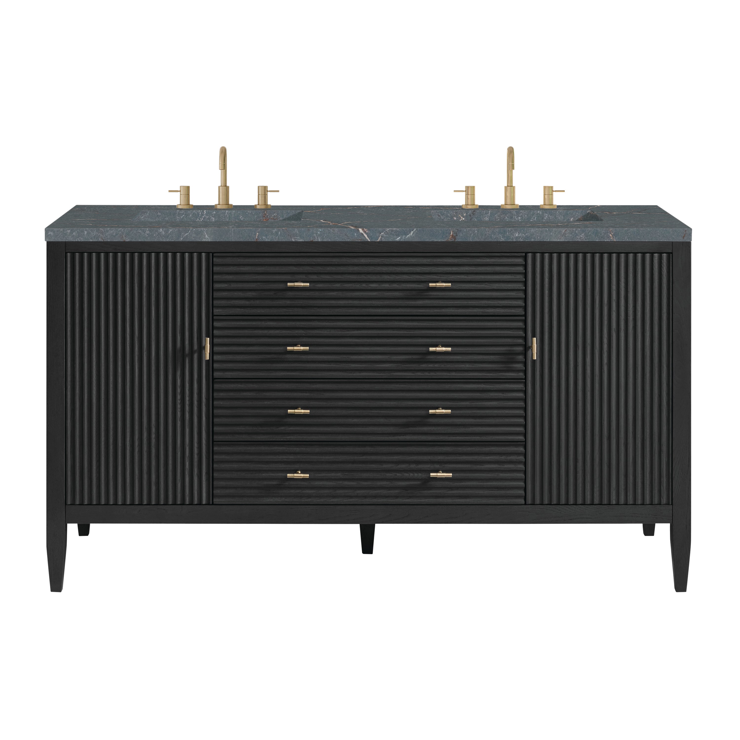 James Martin Myrrin 60" Double Vanity in Carbon Oak with 3cm Countertop