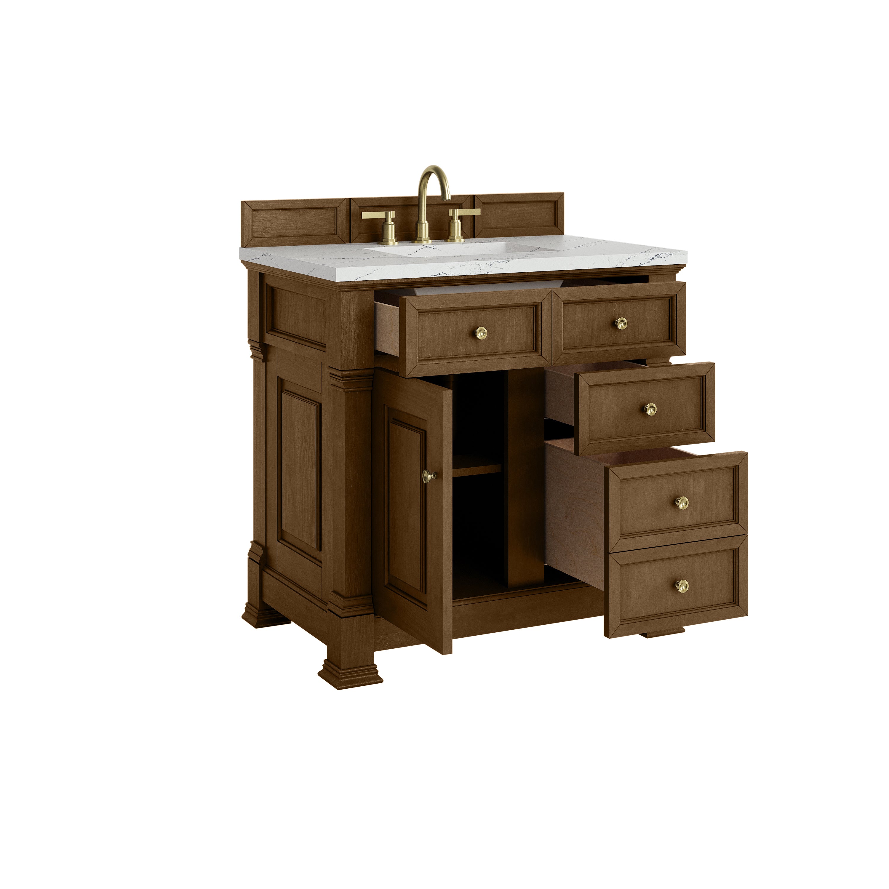 James Martin Brookfield 36" Single Vanity in Honey Oak with 3cm Countertop