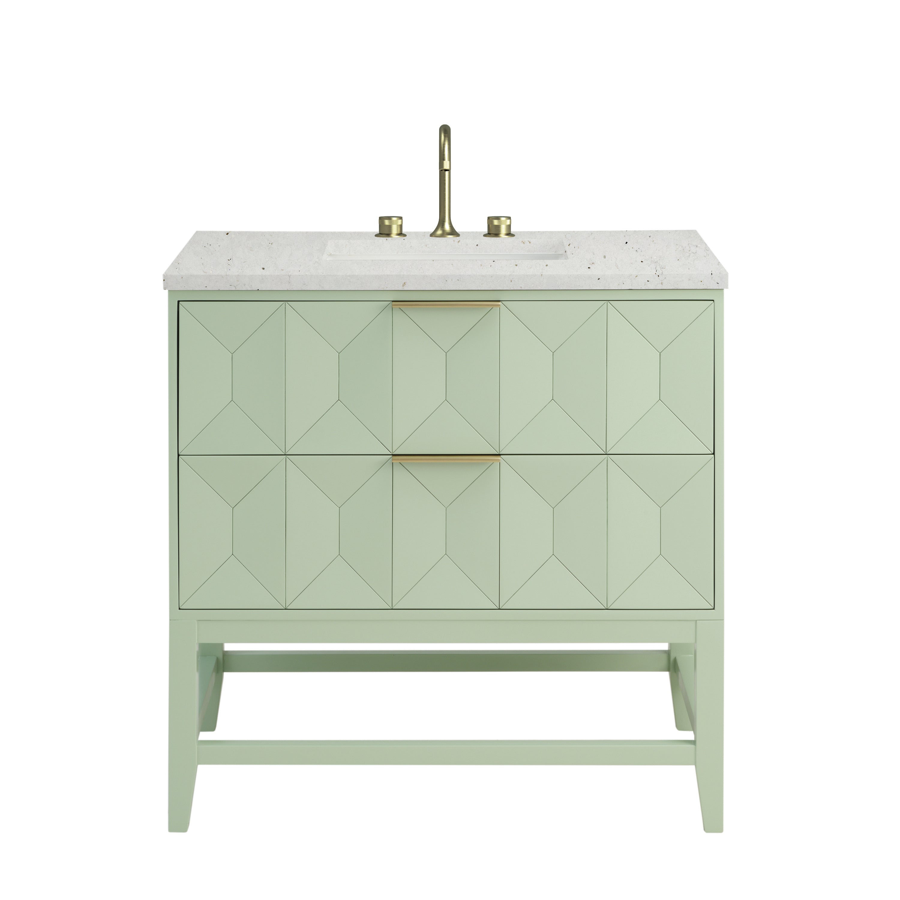 James Martin Emmeline 36" Single Vanity in Pistachio with 3cm Countertop