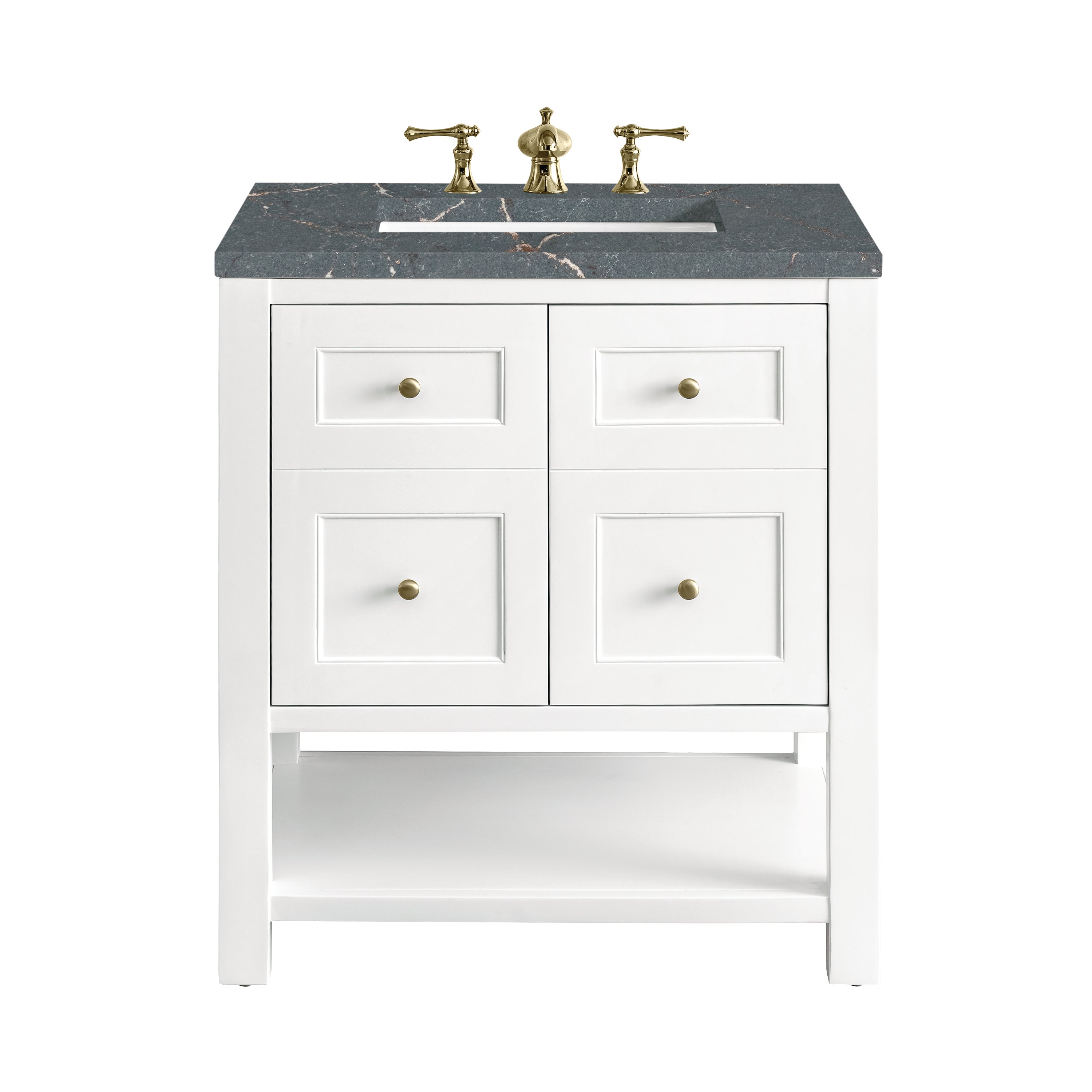 James Martin Breckenridge 30" Single Vanity in Bright White with 3cm Countertop