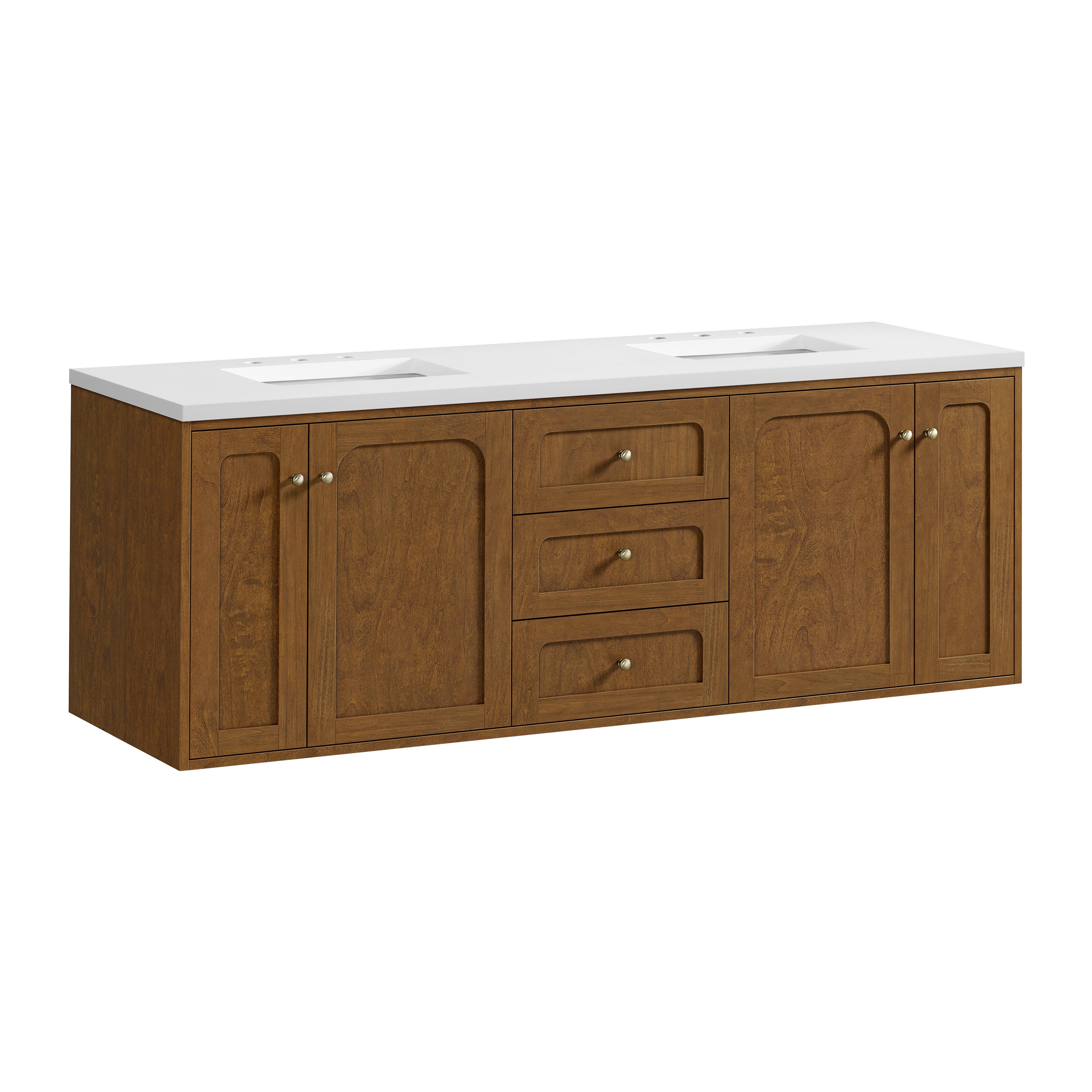 James Martin Laurent 72" Double Vanity in Honey Oak with 3cm Countertop