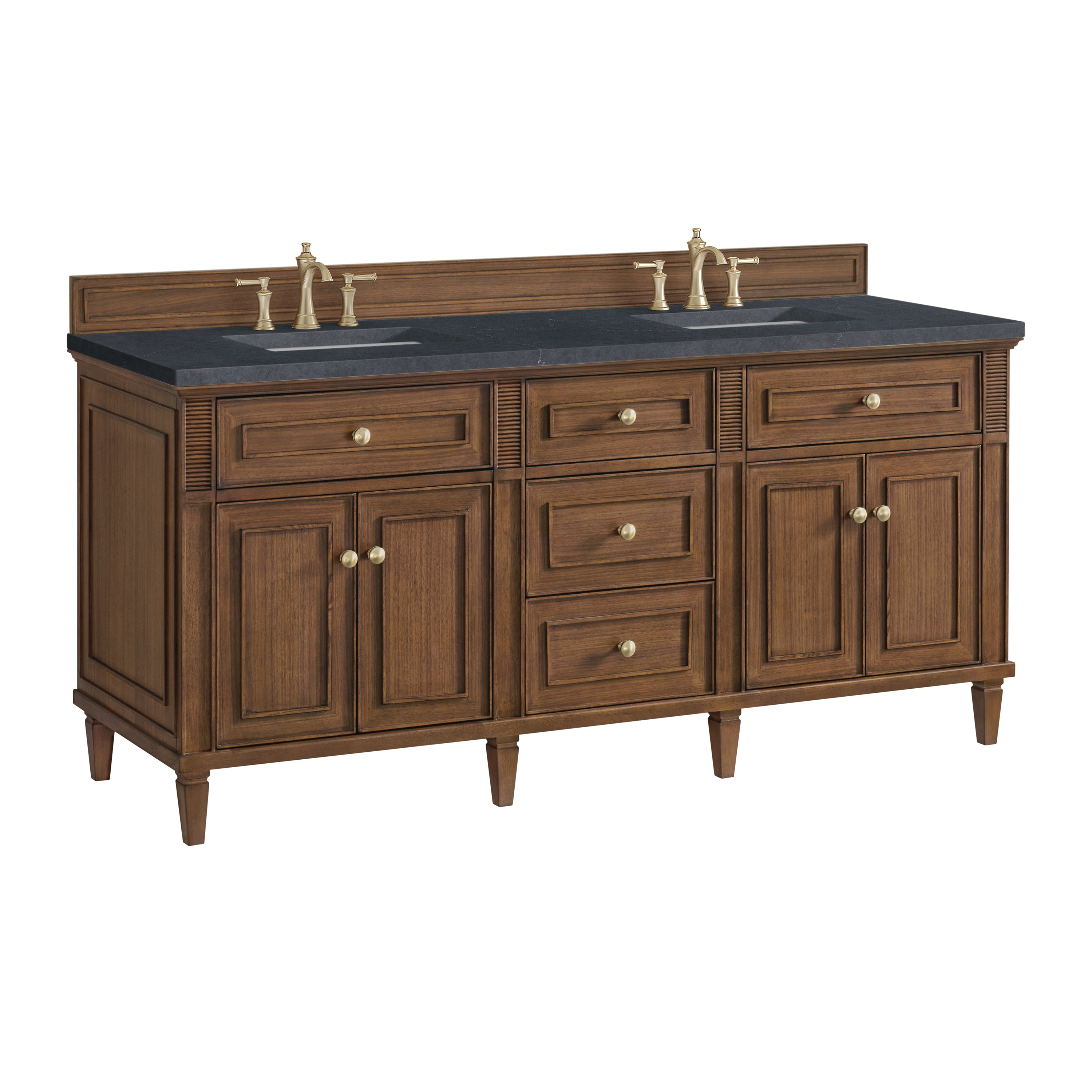 James Martin Lorelai 72"Double Vanity in Mid-Century Walnut with 3cm Countertop