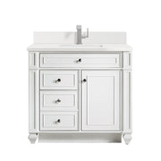 James Martin Bristol 36" Single Vanity in Bright White with 3cm Countertop