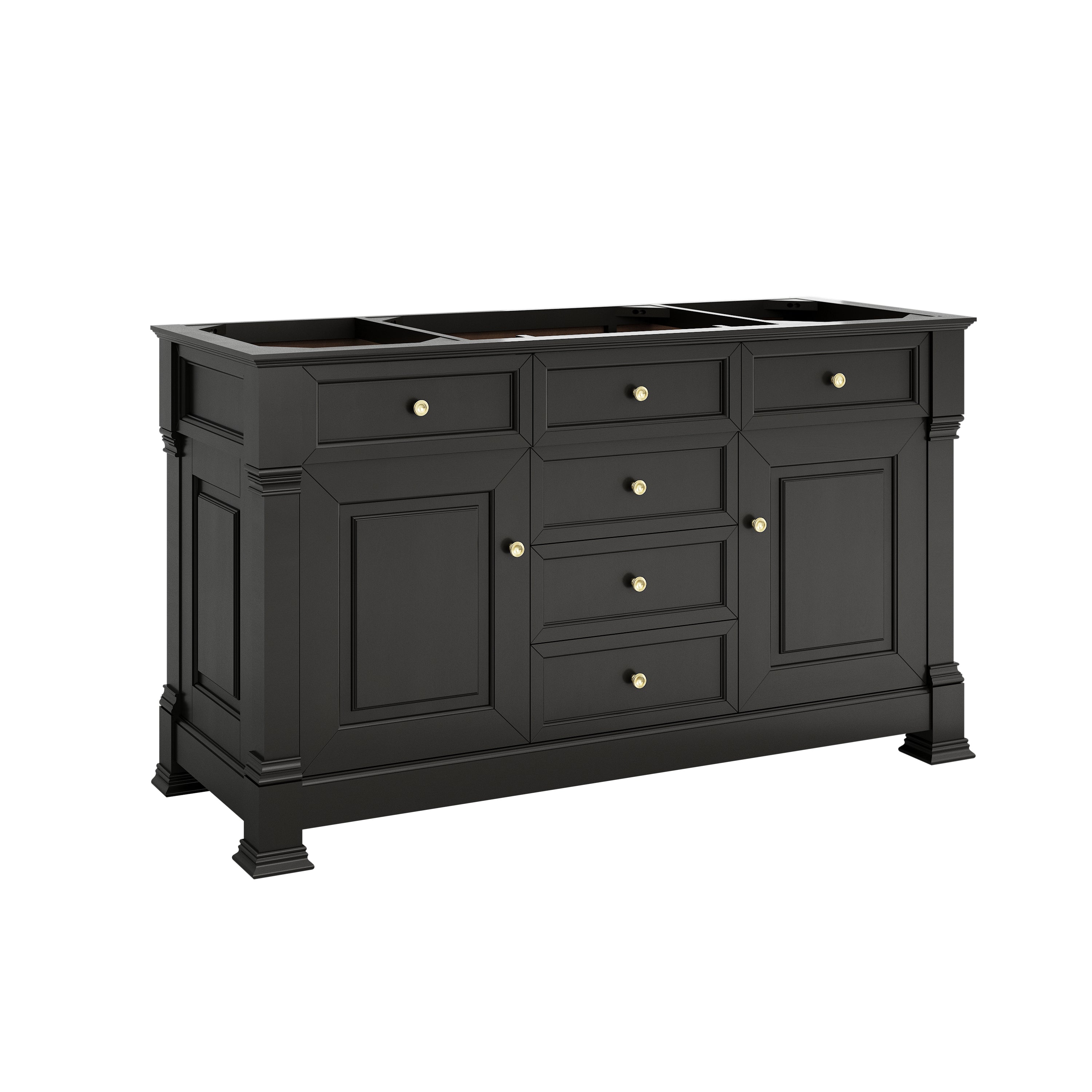 James Martin Brookfield 60" Single Vanity in Black Onyx with 3cm Countertop