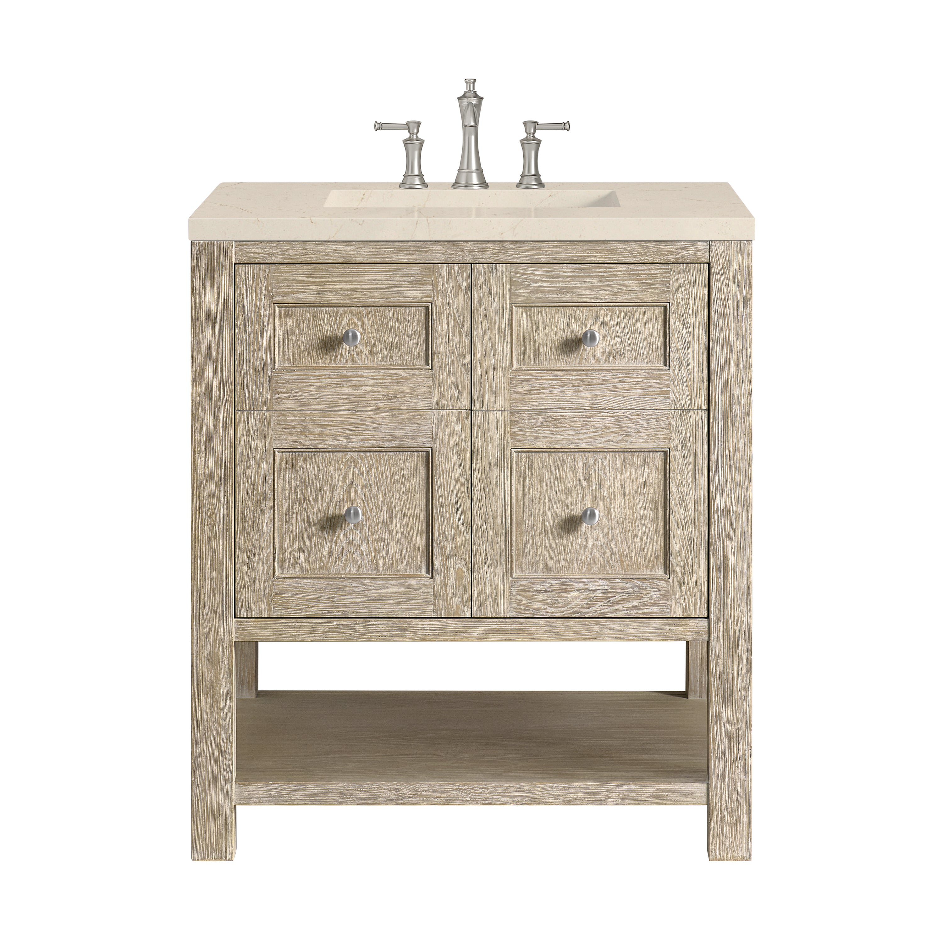 James Martin Breckenridge 30" Single Vanity in Whitewashed Oak with 3cm Countertop