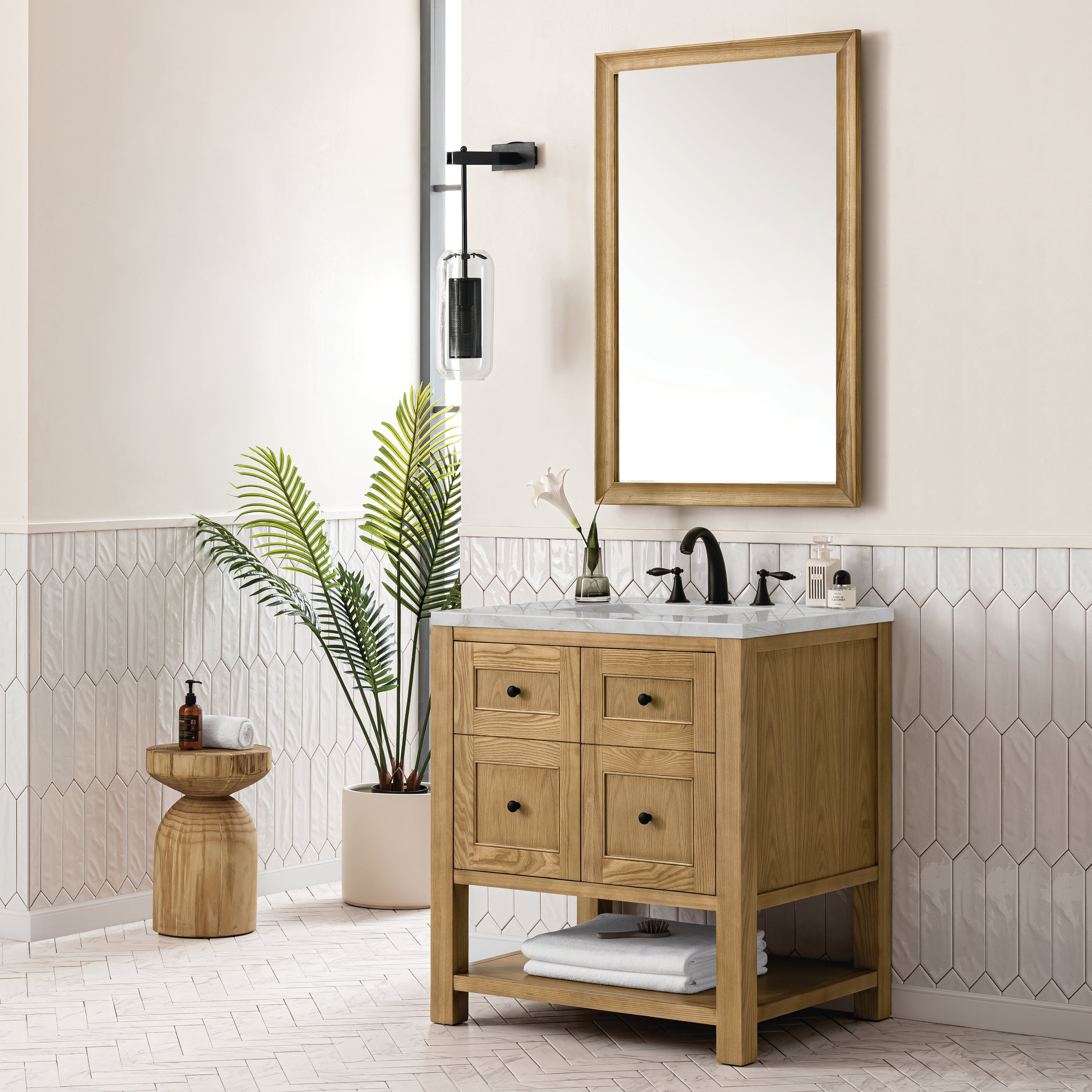 James Martin Breckenridge 30" Single Vanity in Light Natural Oak with 3cm Countertop