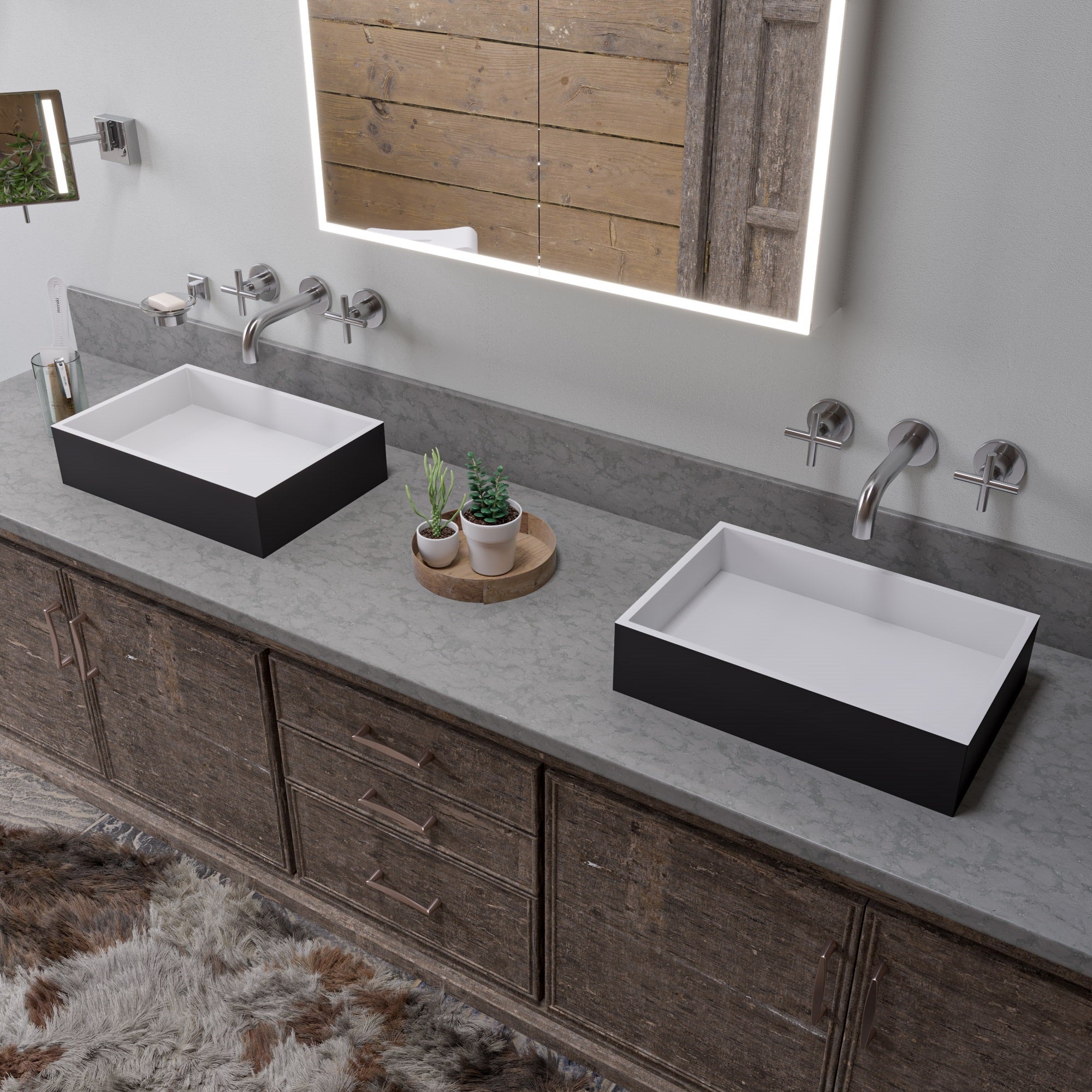 ALFI brand AB1035 8" Widespread Wall-Mounted Cross Handle Faucet
