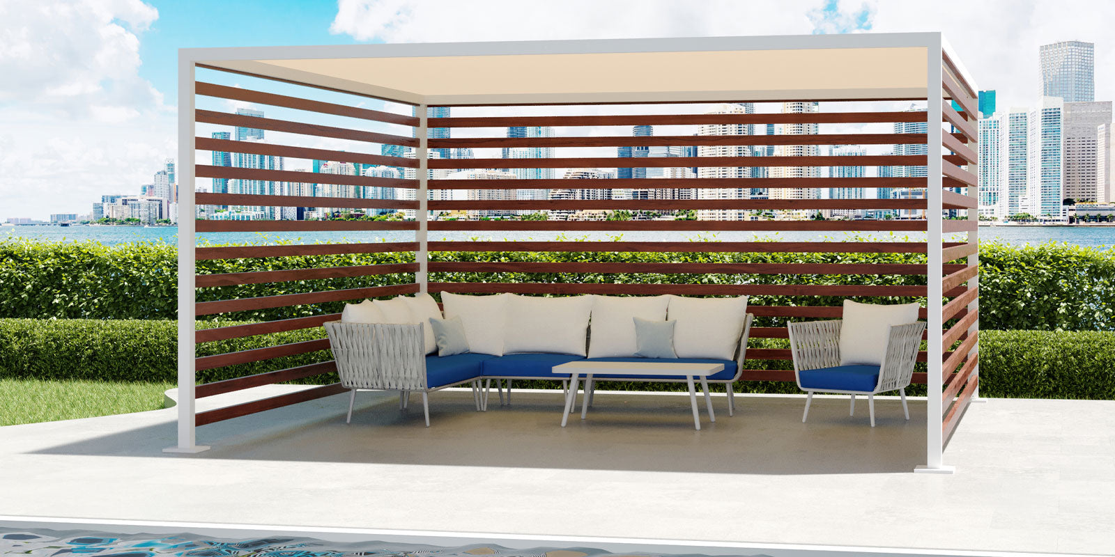 Breeze Cabana Wood Grain Slats
