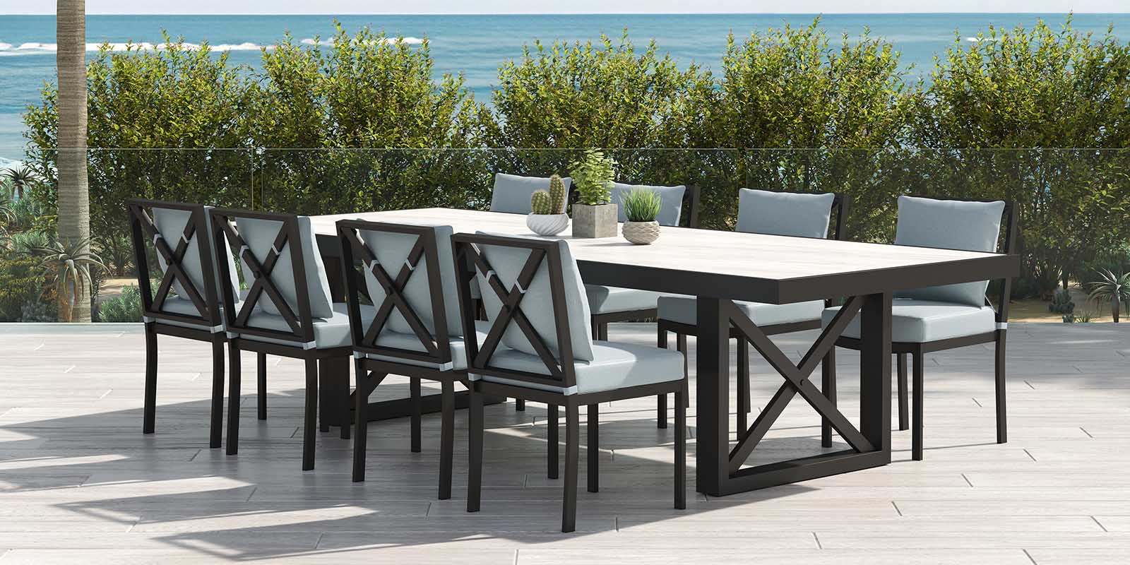 Contemporary Bases Square X Style Dining Table Base (set of two)