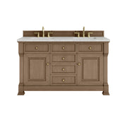 James Martin Brookfield 60" Double Vanity in Pecan with 3cm Countertop and FreePower Wireless Charger