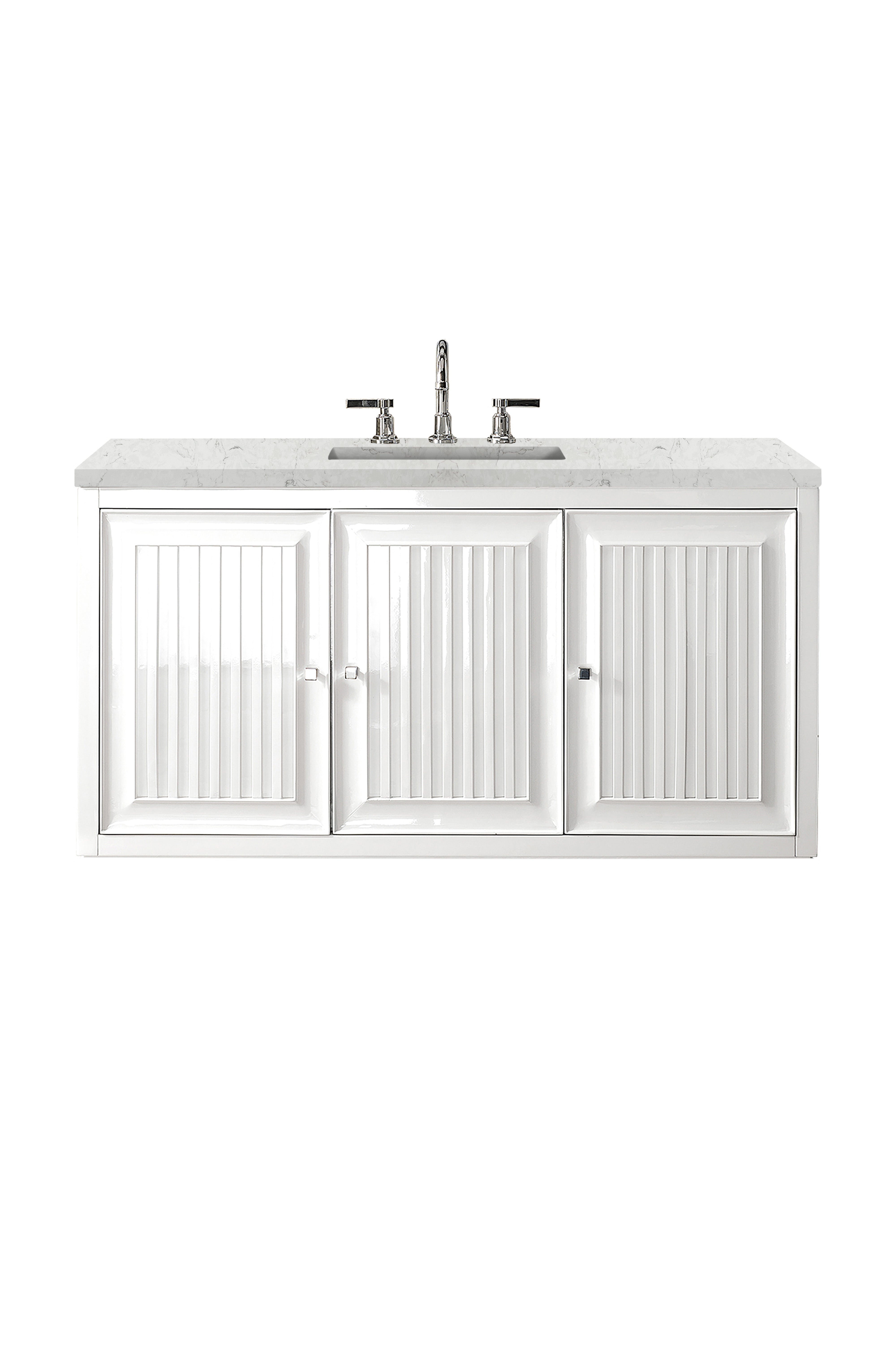 James Martin Athens 48" Single Vanity in Glossy White with 3cm Countertop