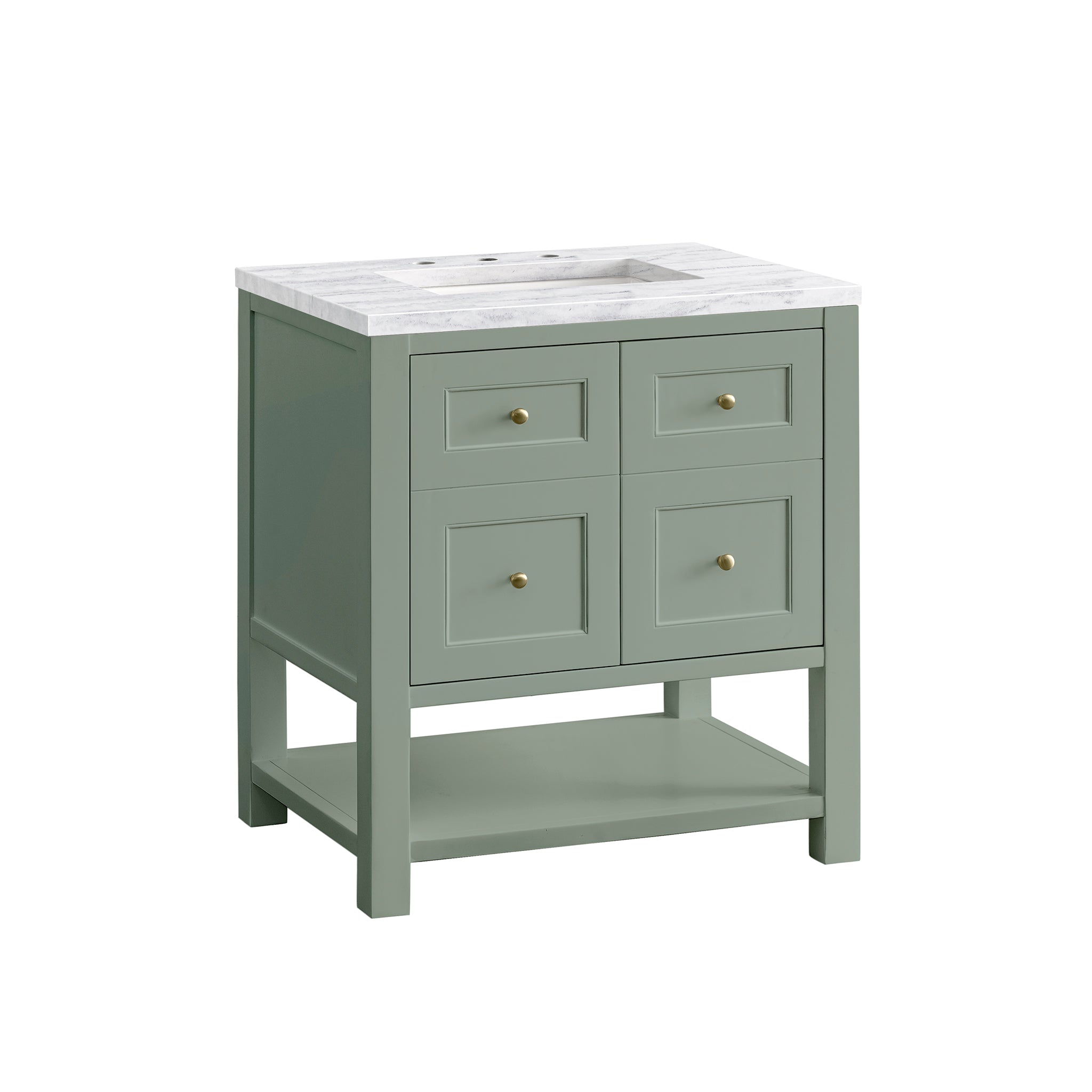 James Martin Breckenridge 30" Single Vanity in Smokey Celadon with 3cm Countertop
