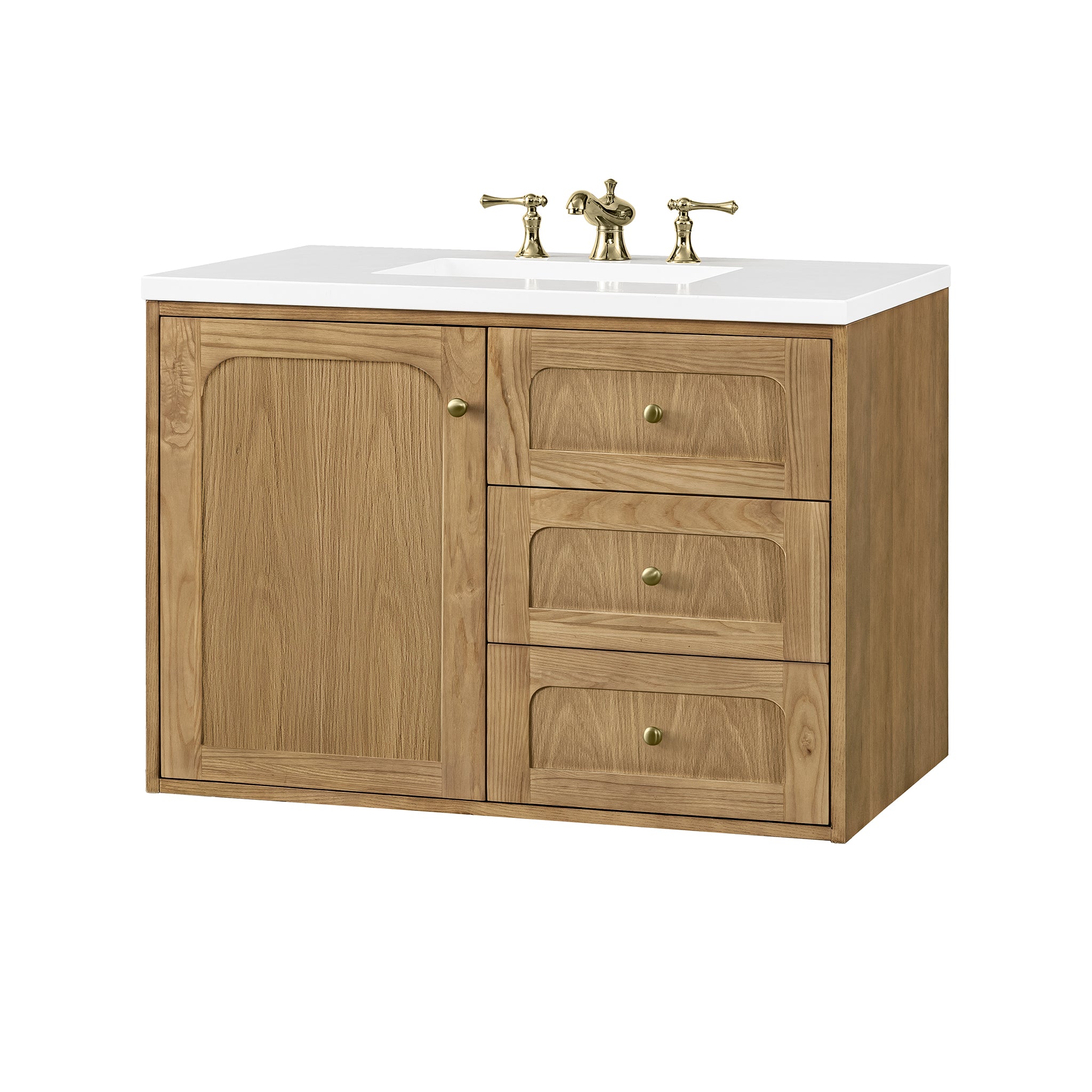 James Martin Laurent 36" Single Vanity in Light Natural Oak with 3cm Countertop
